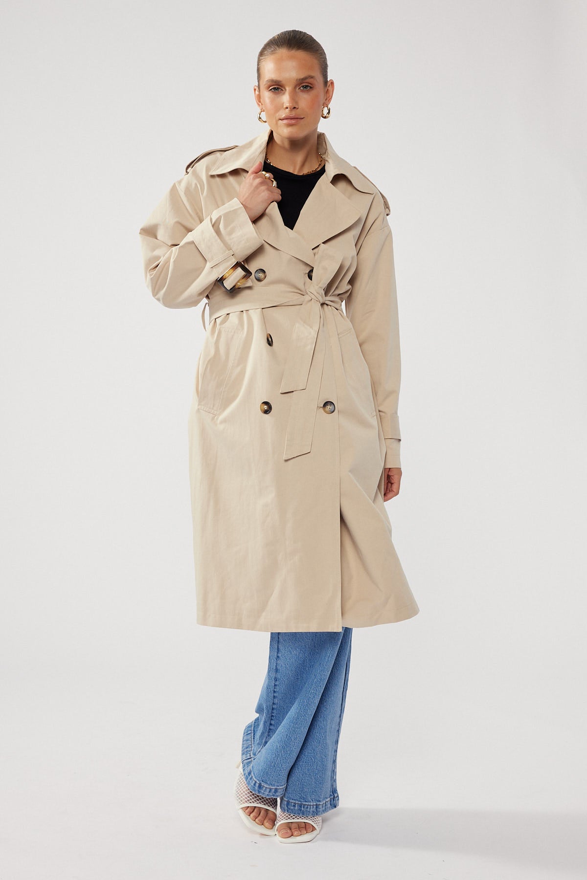 Perfect Stranger Tina Trench Coat Nude