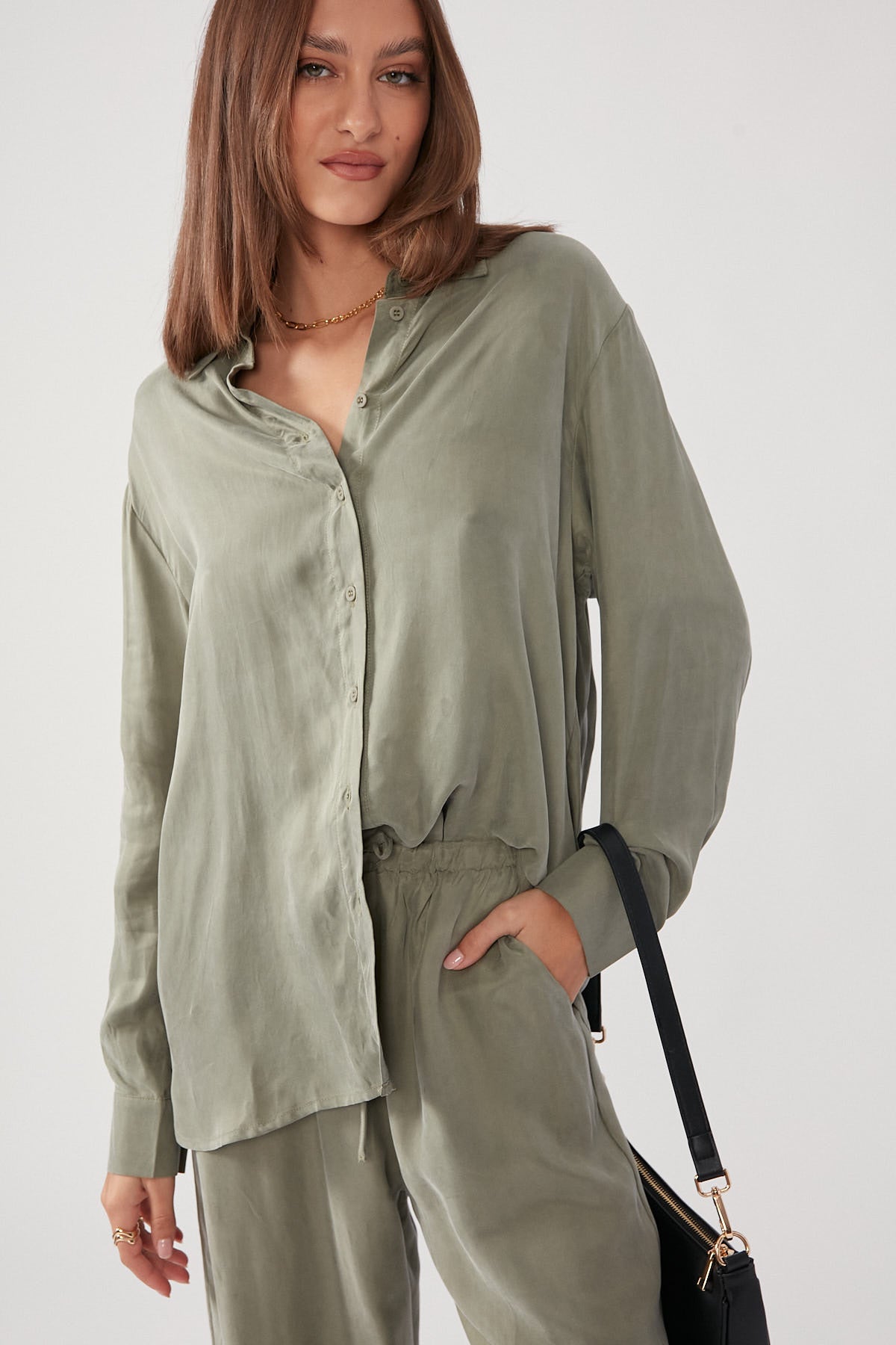 Perfect Stranger Calypso Long Sleeve Shirt Sage