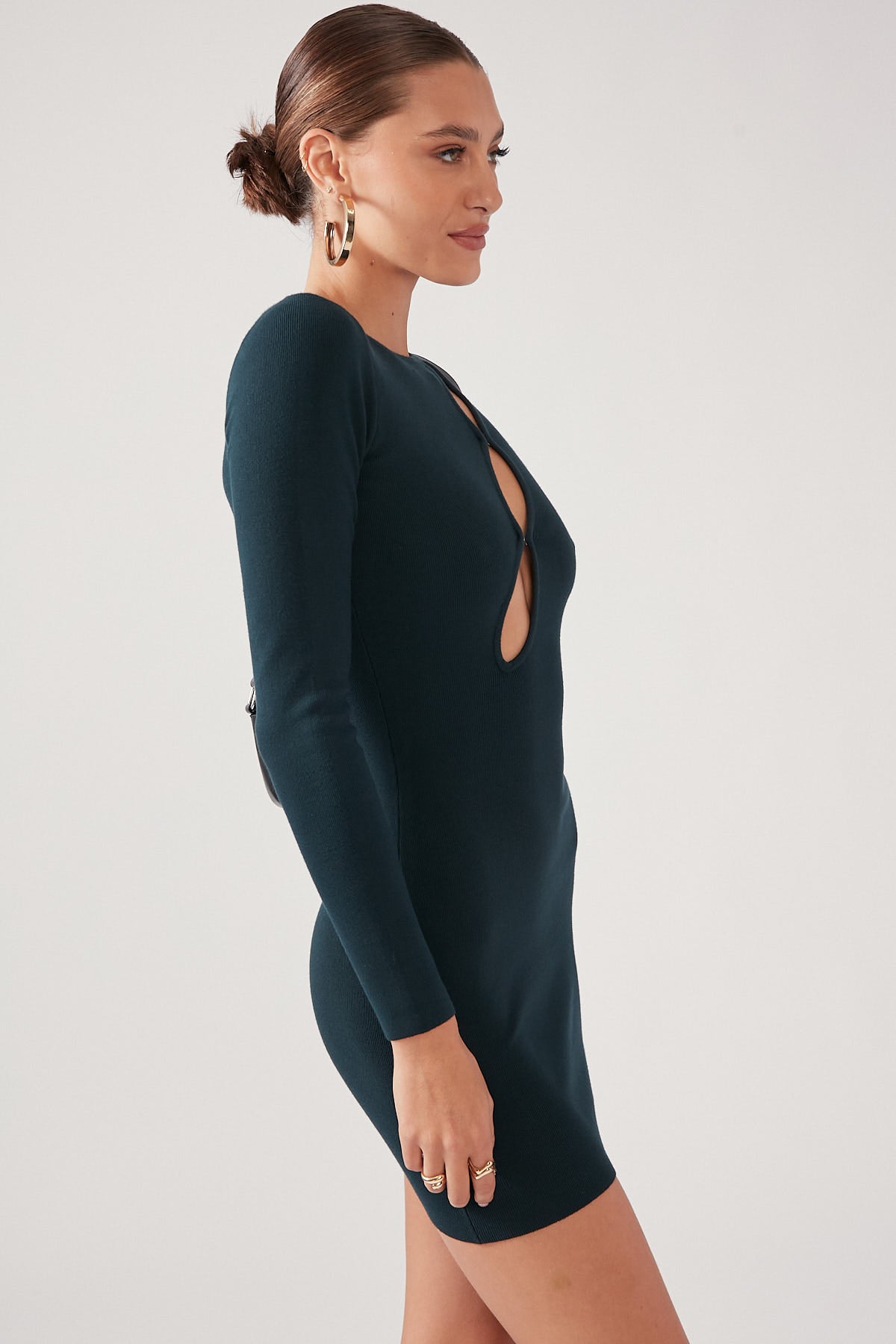 Perfect Stranger Window Pane Mini Dress Green