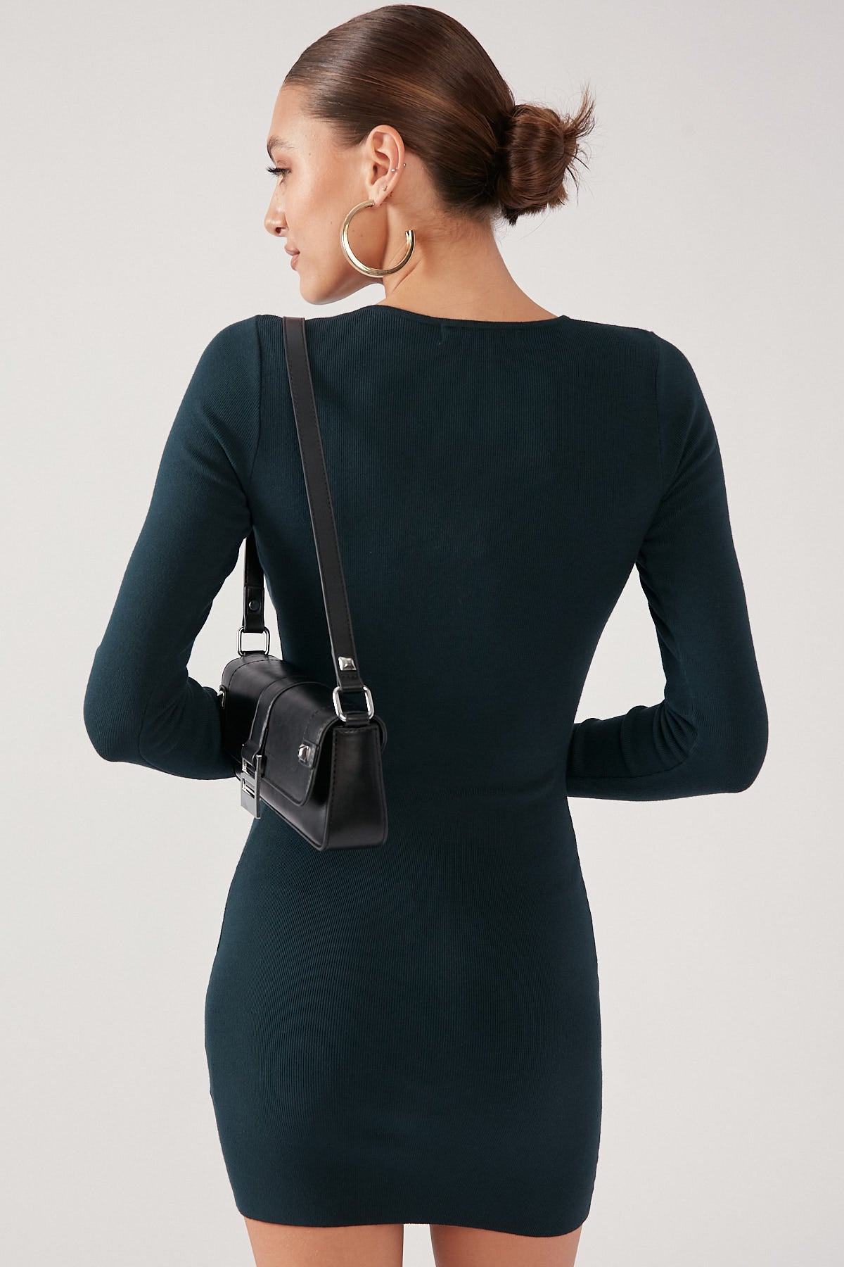 Perfect Stranger Window Pane Mini Dress Green