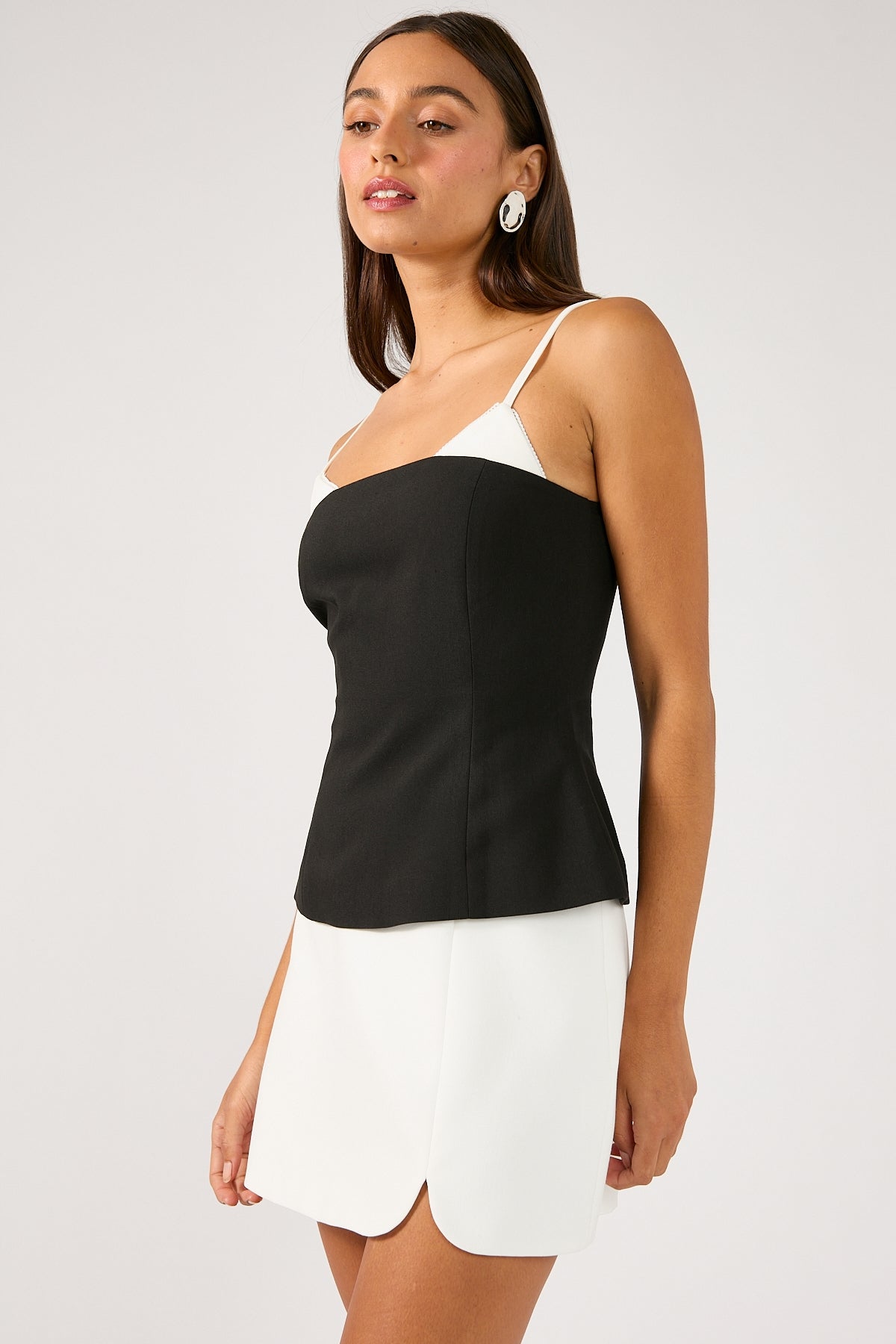 Perfect Stranger Luca Split Mini Skirt White