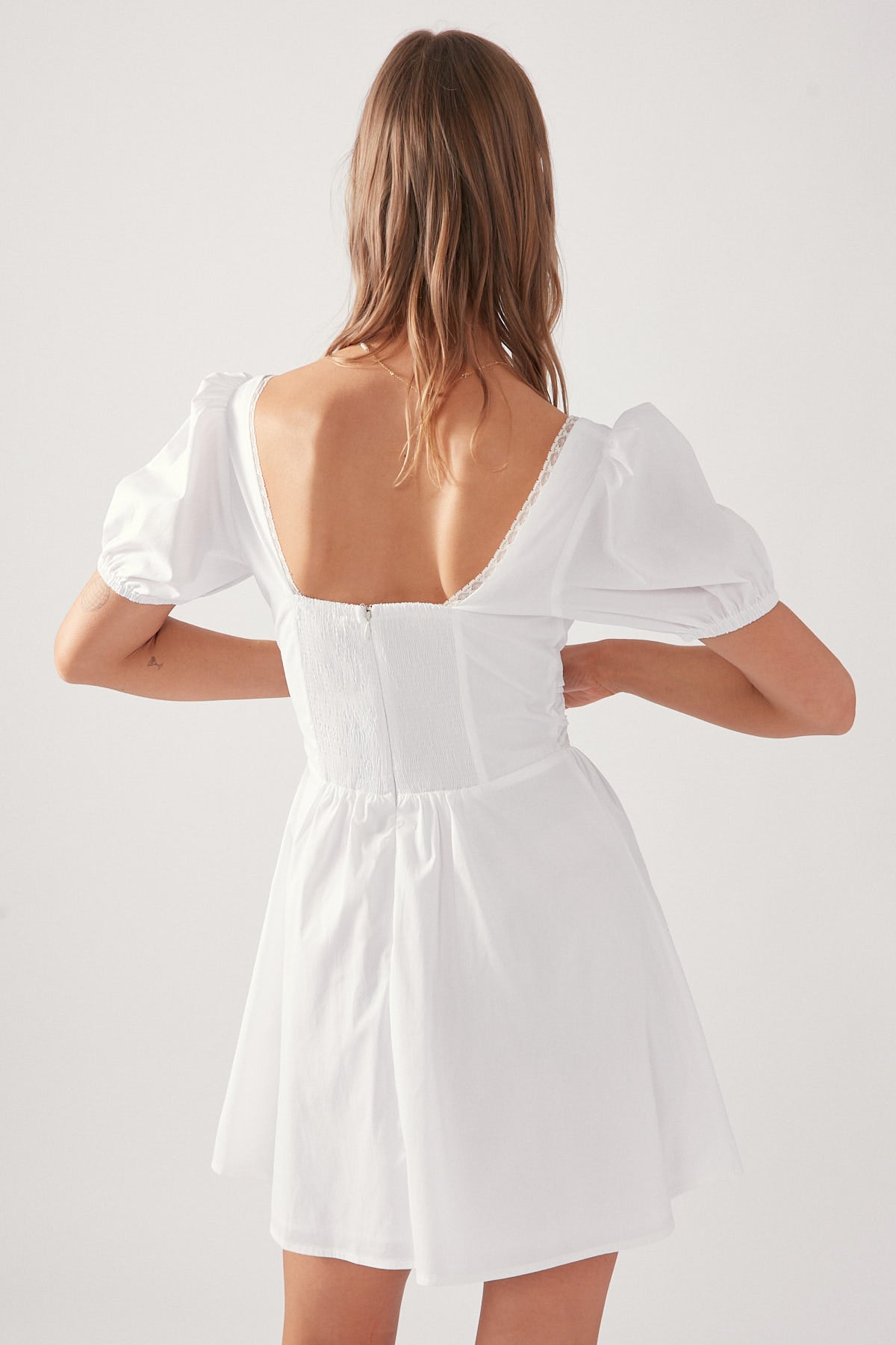 Perfect Stranger Whisper Lace Mini Dress White