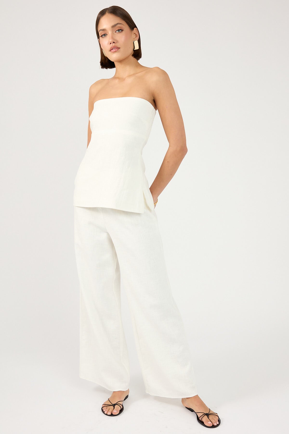 Perfect Stranger MENORCA LINEN PANT White