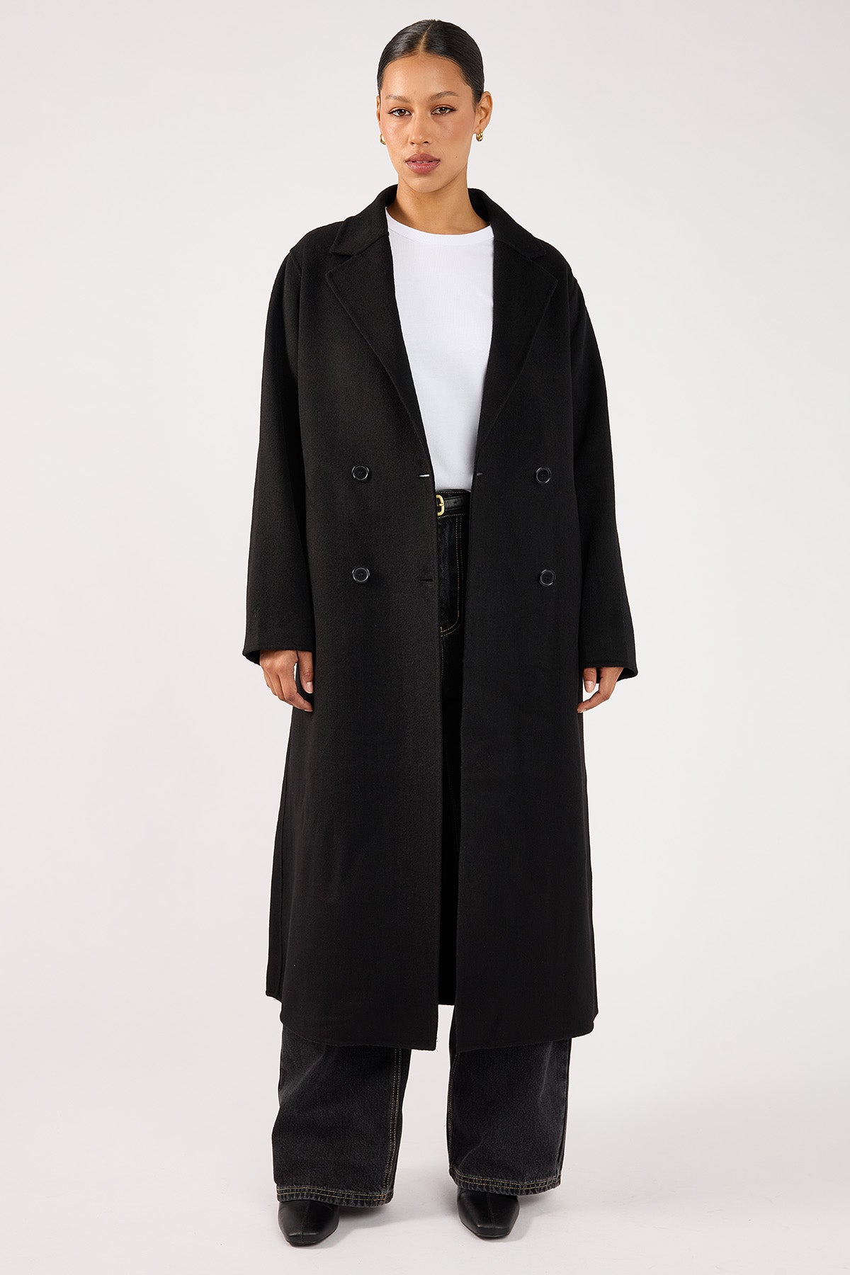 Perfect Stranger Asher Long Line Coat Black
