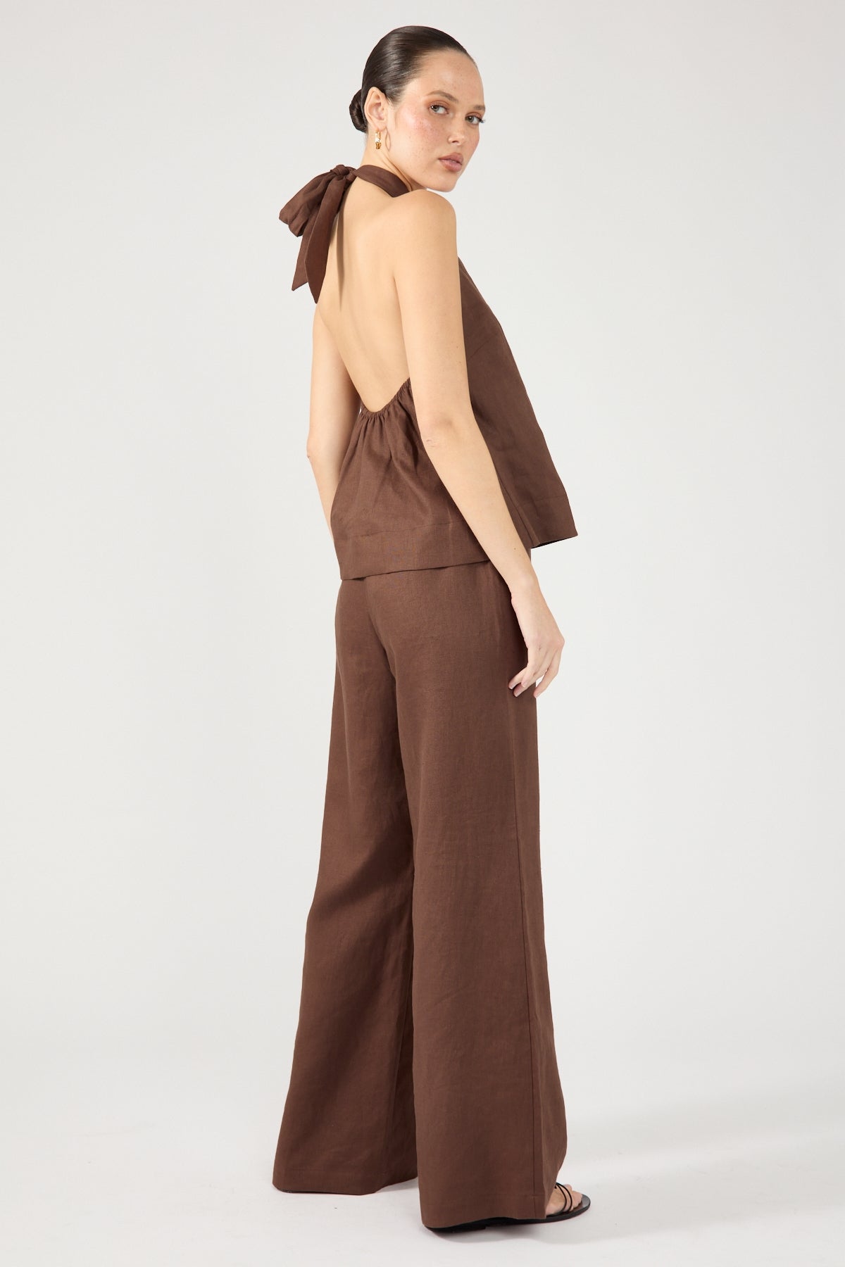 Perfect Stranger Amber Linen Pant Brown
