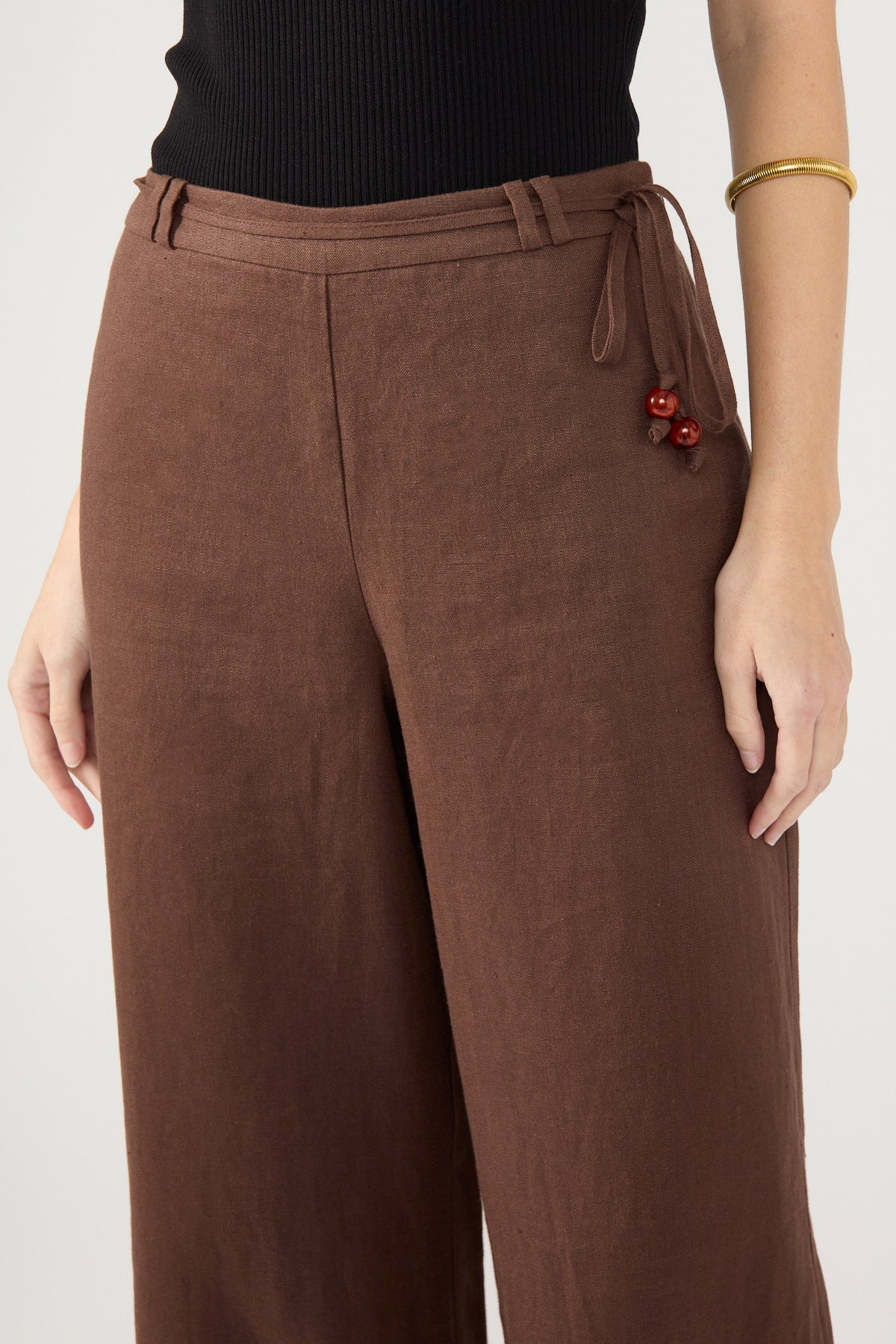 Perfect Stranger Amber Linen Pant Brown