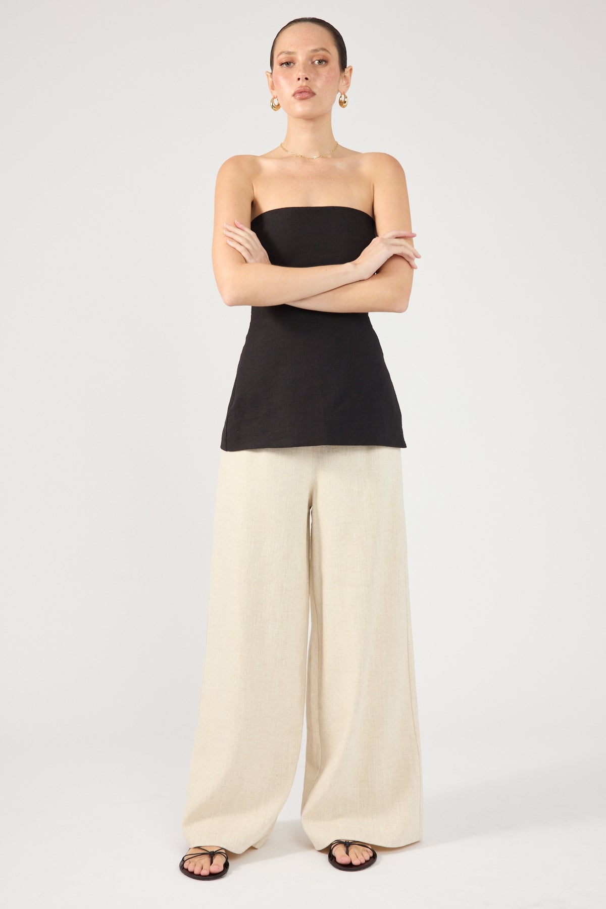 Perfect Stranger MENORCA LINEN SPECKLE PANT Oatmeal