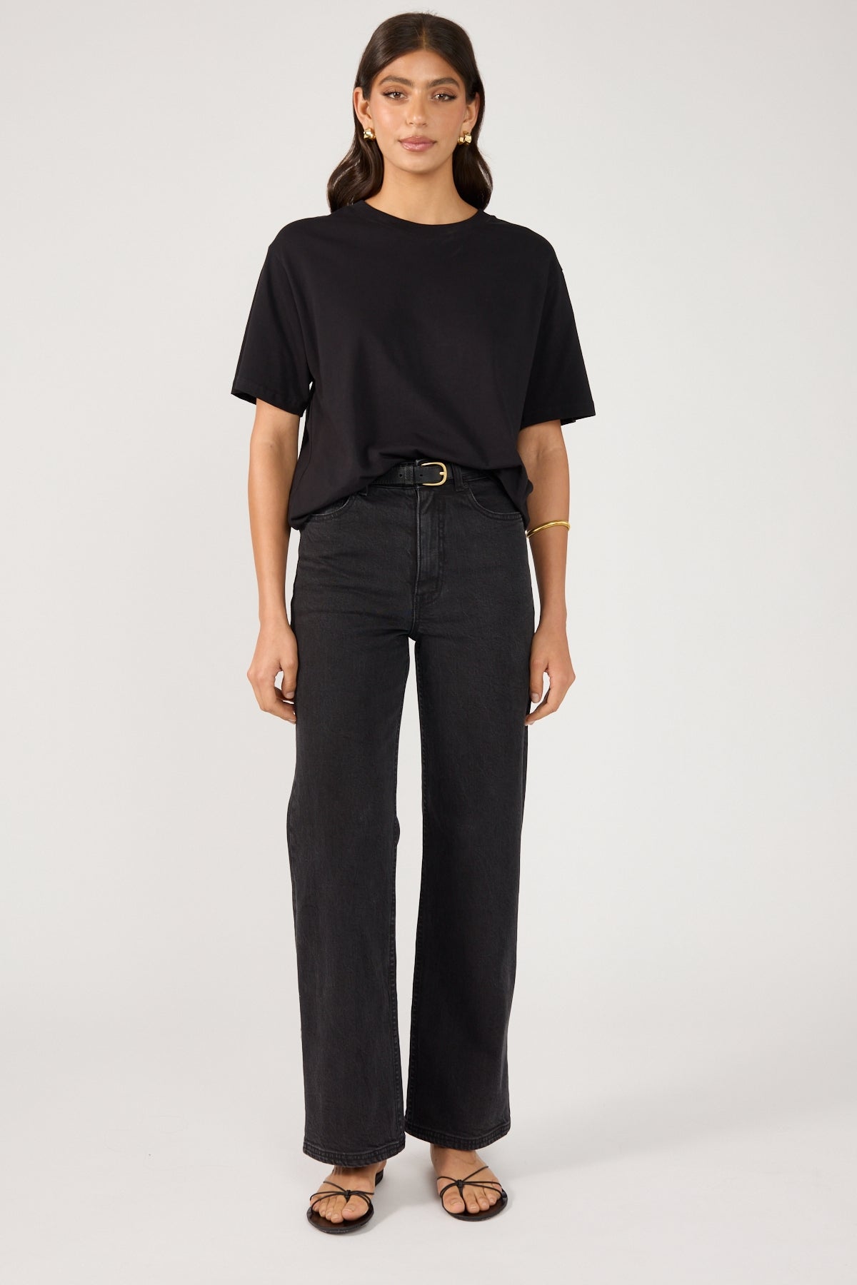 Perfect Stranger High Rise Wide Leg Jean Washed Black Washed Black