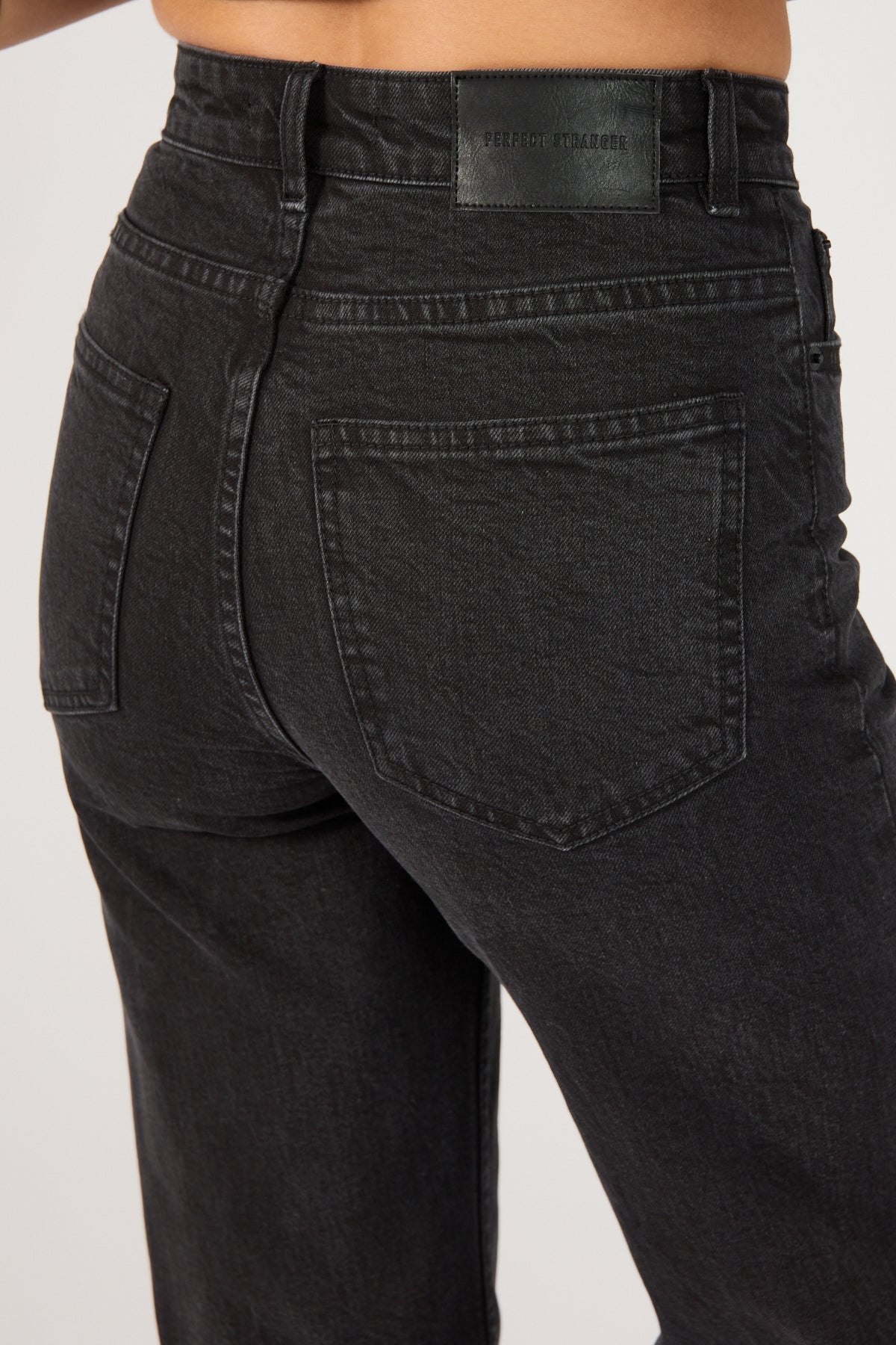 Perfect Stranger High Rise Wide Leg Jean Washed Black Washed Black