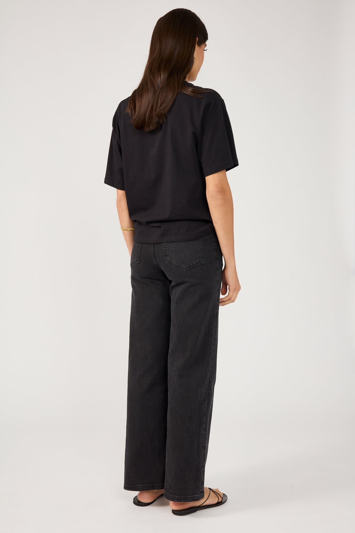 Perfect Stranger High Rise Wide Leg Jean Washed Black Washed Black