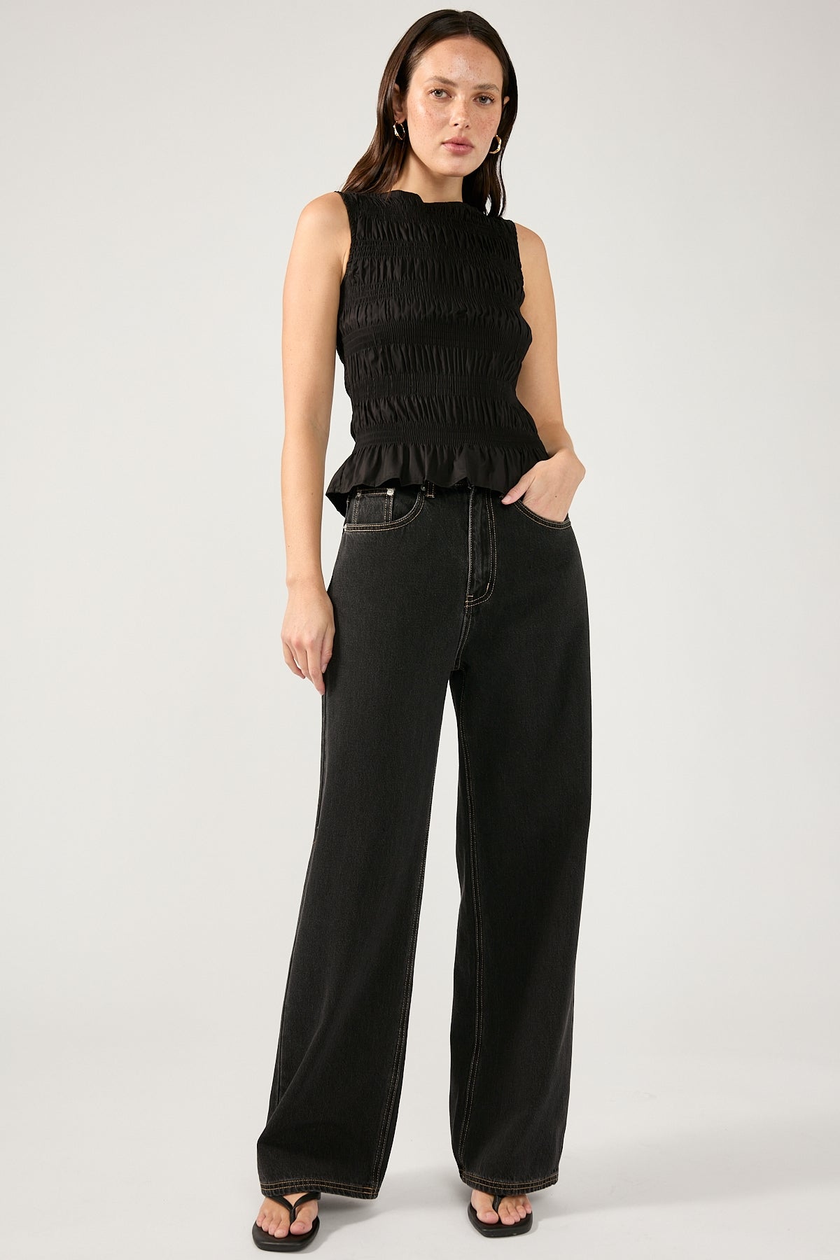 Perfect Stranger Mid Rise 90's Slouch Jean Washed Grey