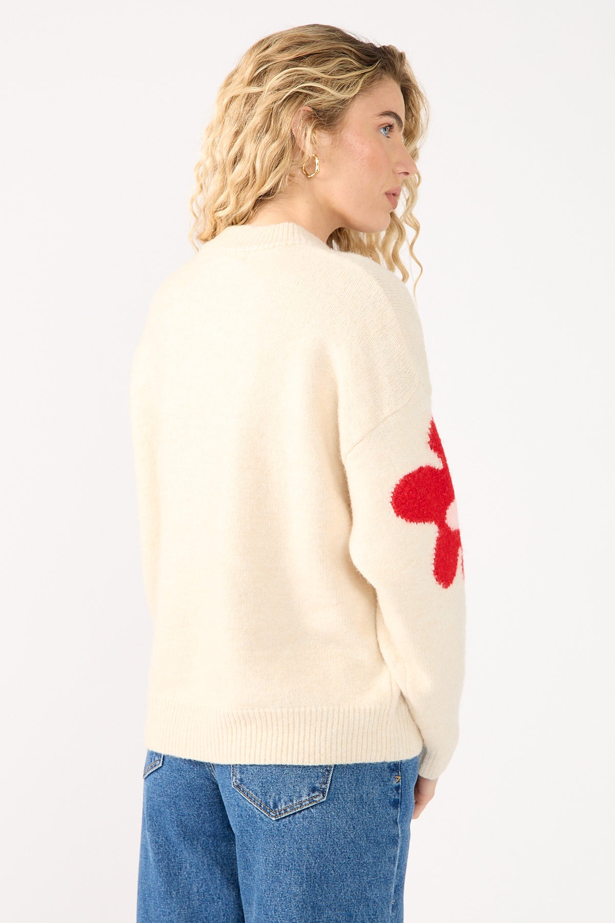 Perfect Stranger Posey Floral Knit Jumper Cream Print