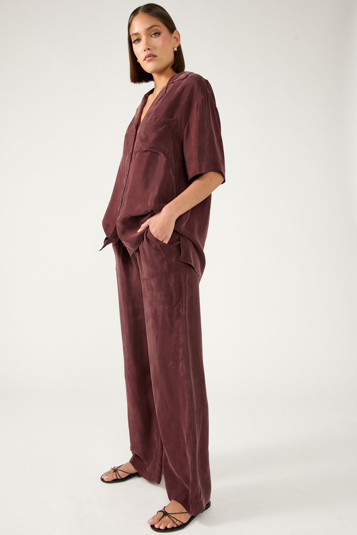 Perfect Stranger Ace Cupro Pant Burgundy