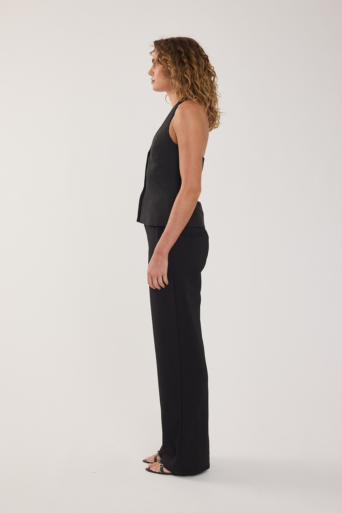 Perfect Stranger Lulu Halter Tailored Vest Black