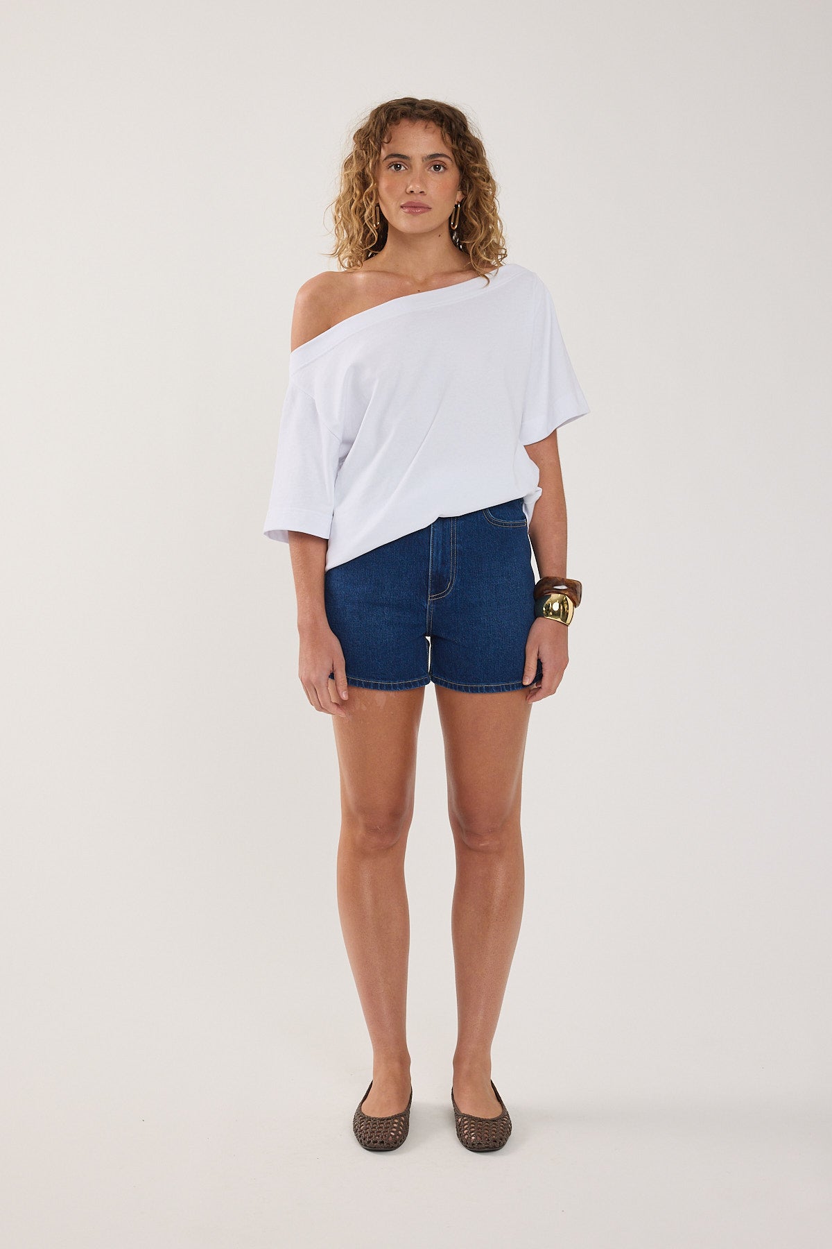 Lee High Relaxed Short Blue Poles