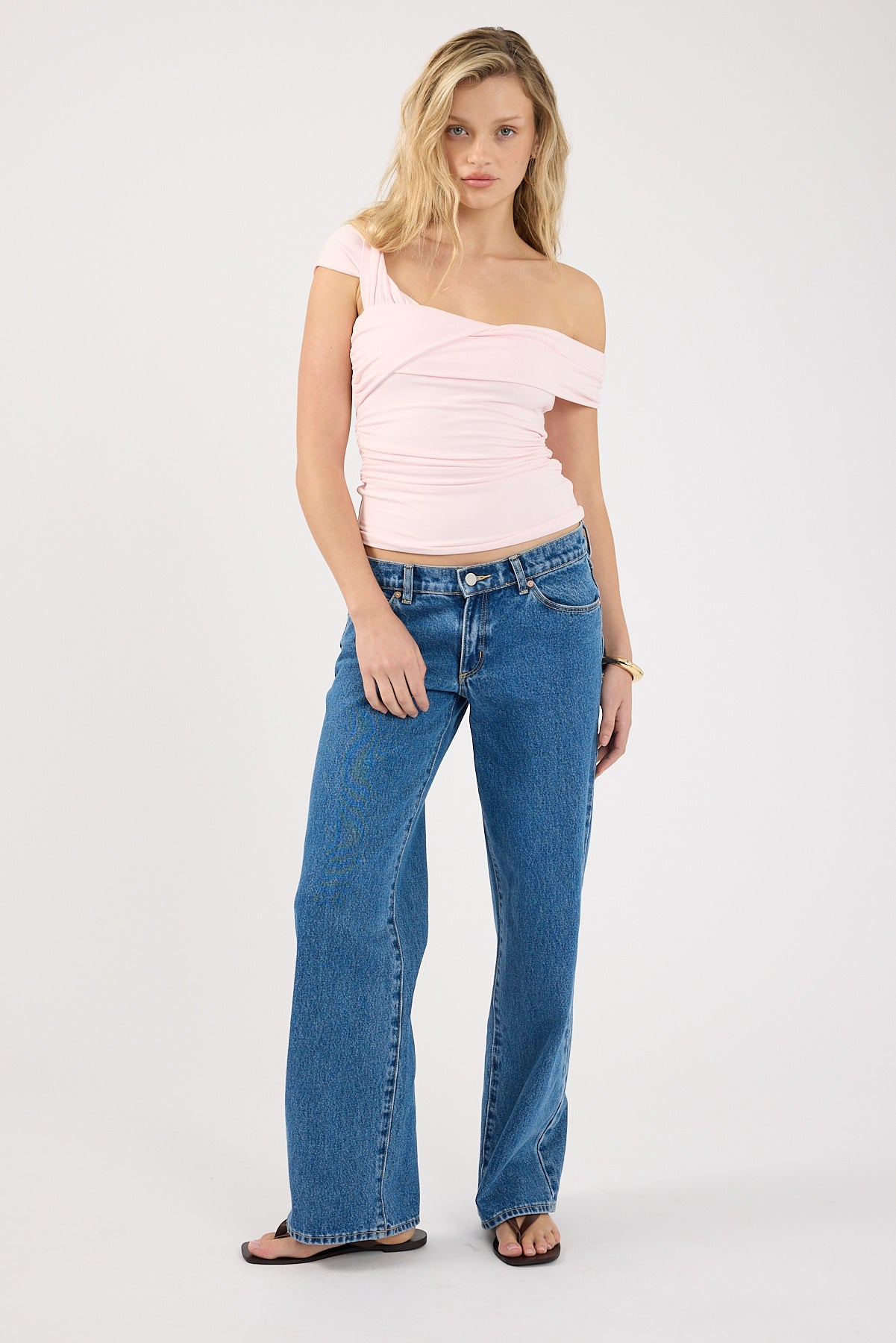 Perfect Stranger Perla One Shoulder Draped Top Pink