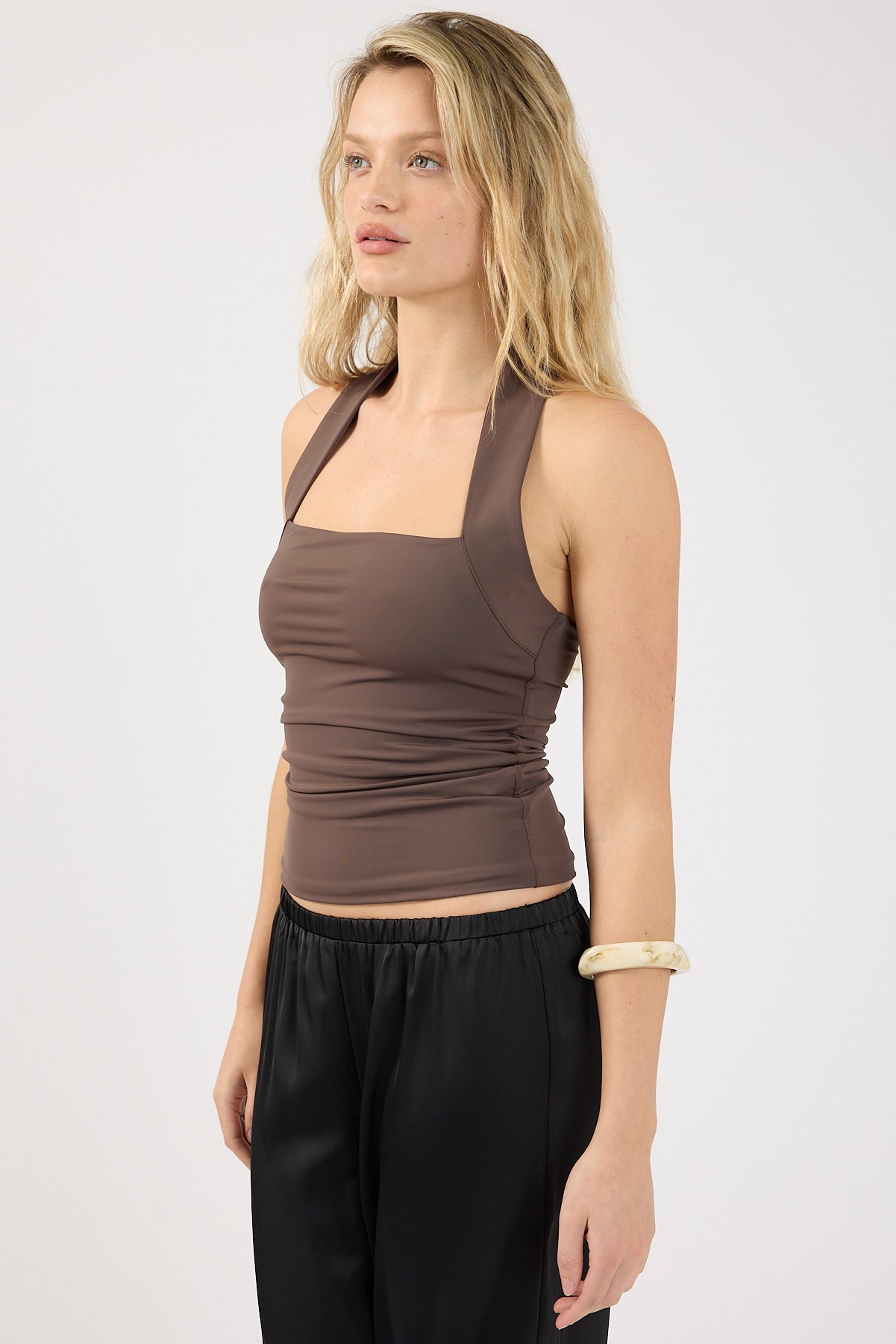 Perfect Stranger Bailey Halter Top Brown
