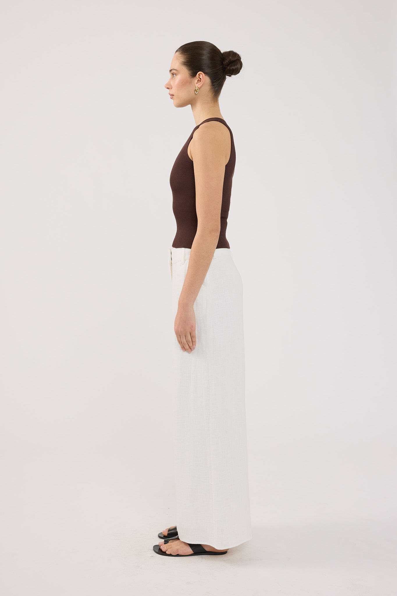 Perfect Stranger Menorca Low Rise Linen Pant White