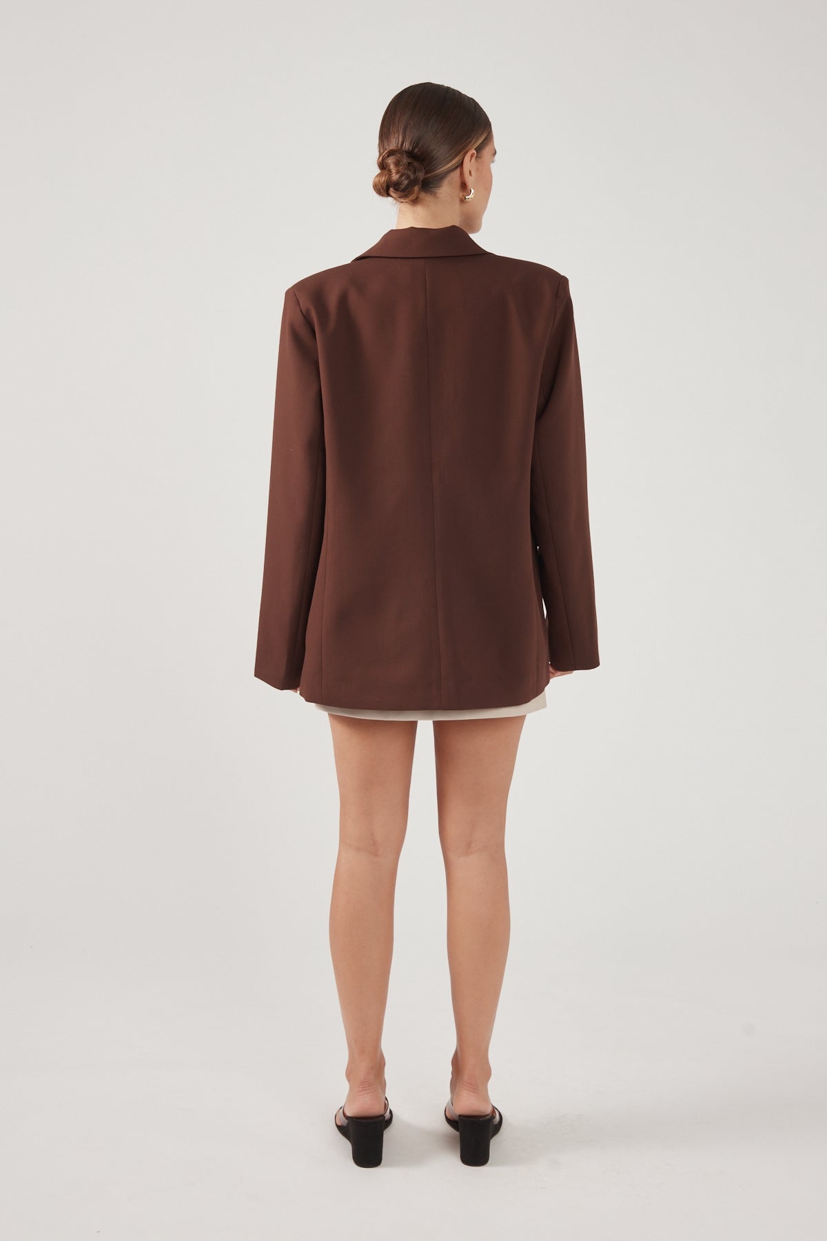 Perfect Stranger Luca Oversized Blazer Chocolate