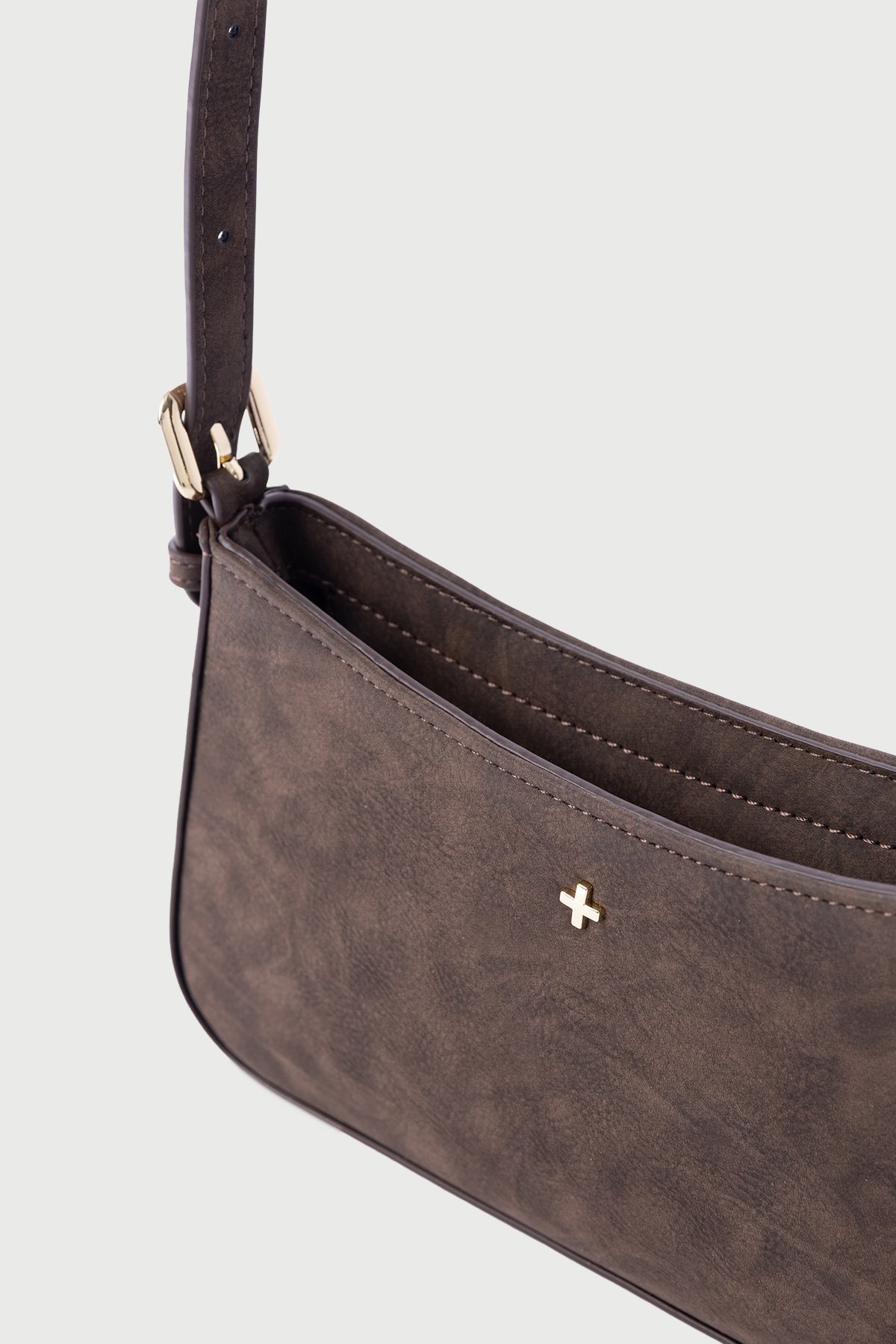 Peta + Jain Lilu Shoulder Bag Chocolate Suede PU/Gold