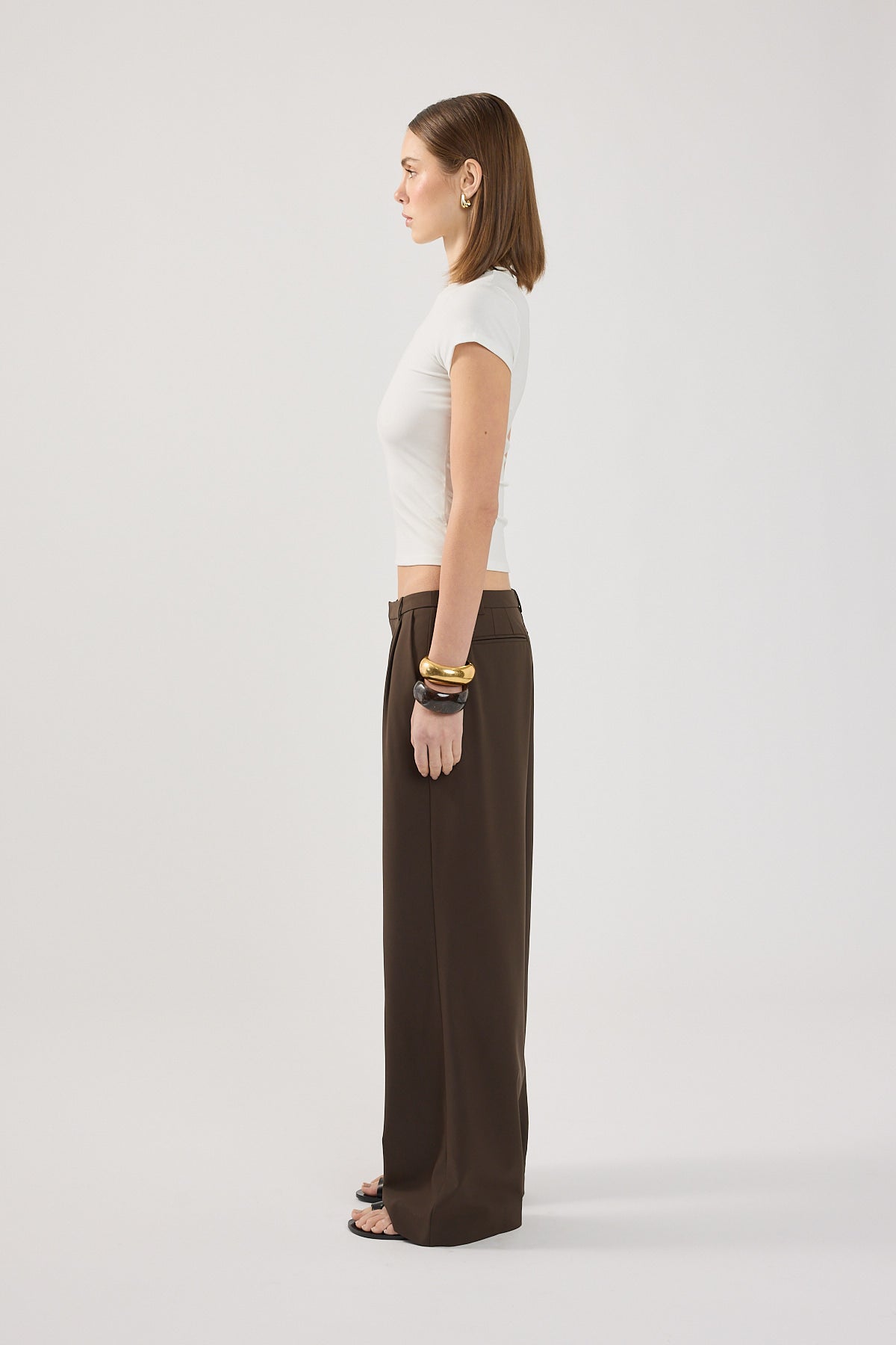 Perfect Stranger Longline Cap Sleeve Tee white