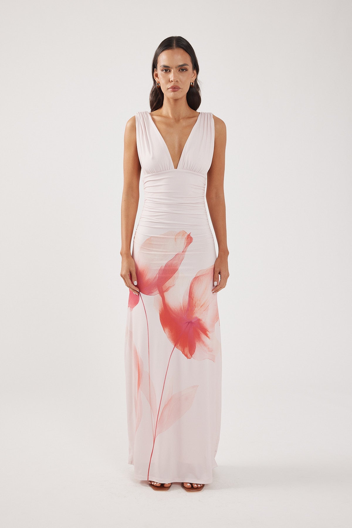 Perfect Stranger Cassia Flower Maxi Dress Pink Print