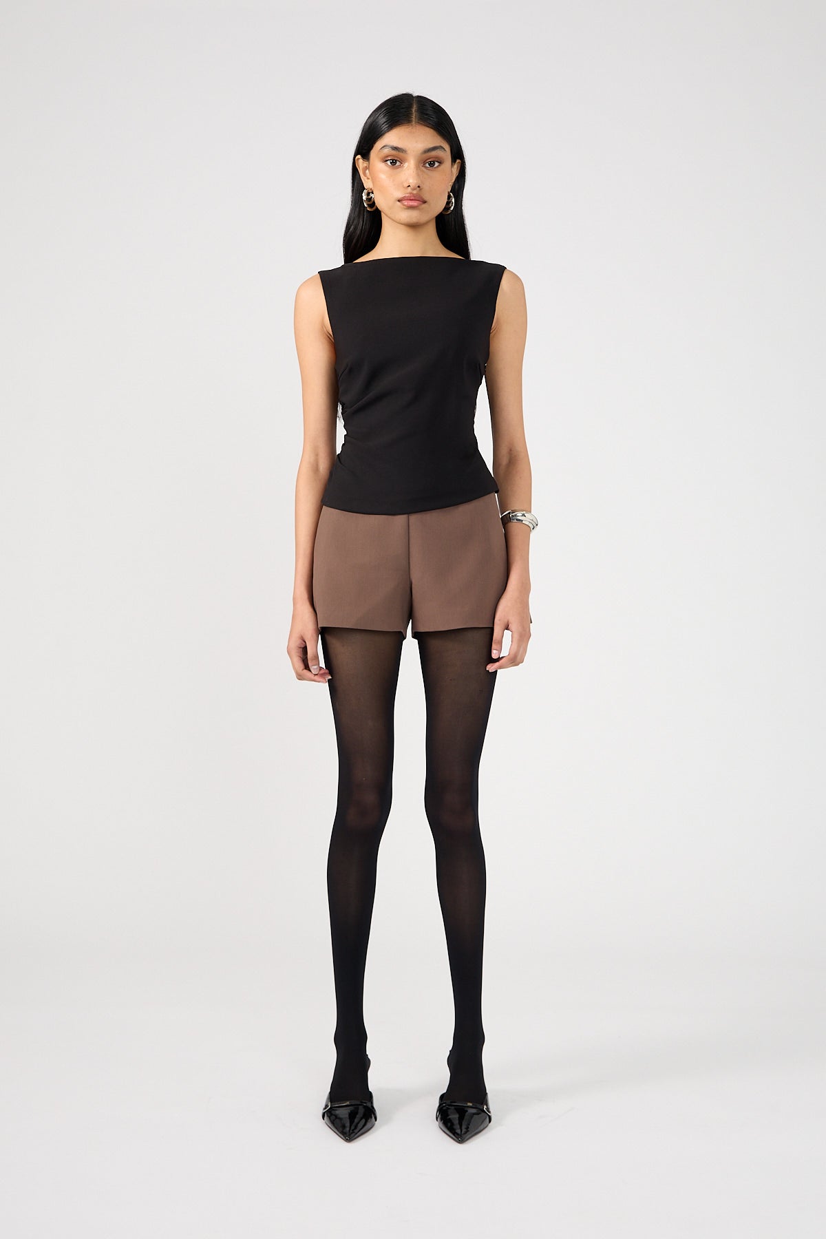 Perfect Stranger Lucy Structured Boatneck Top Black