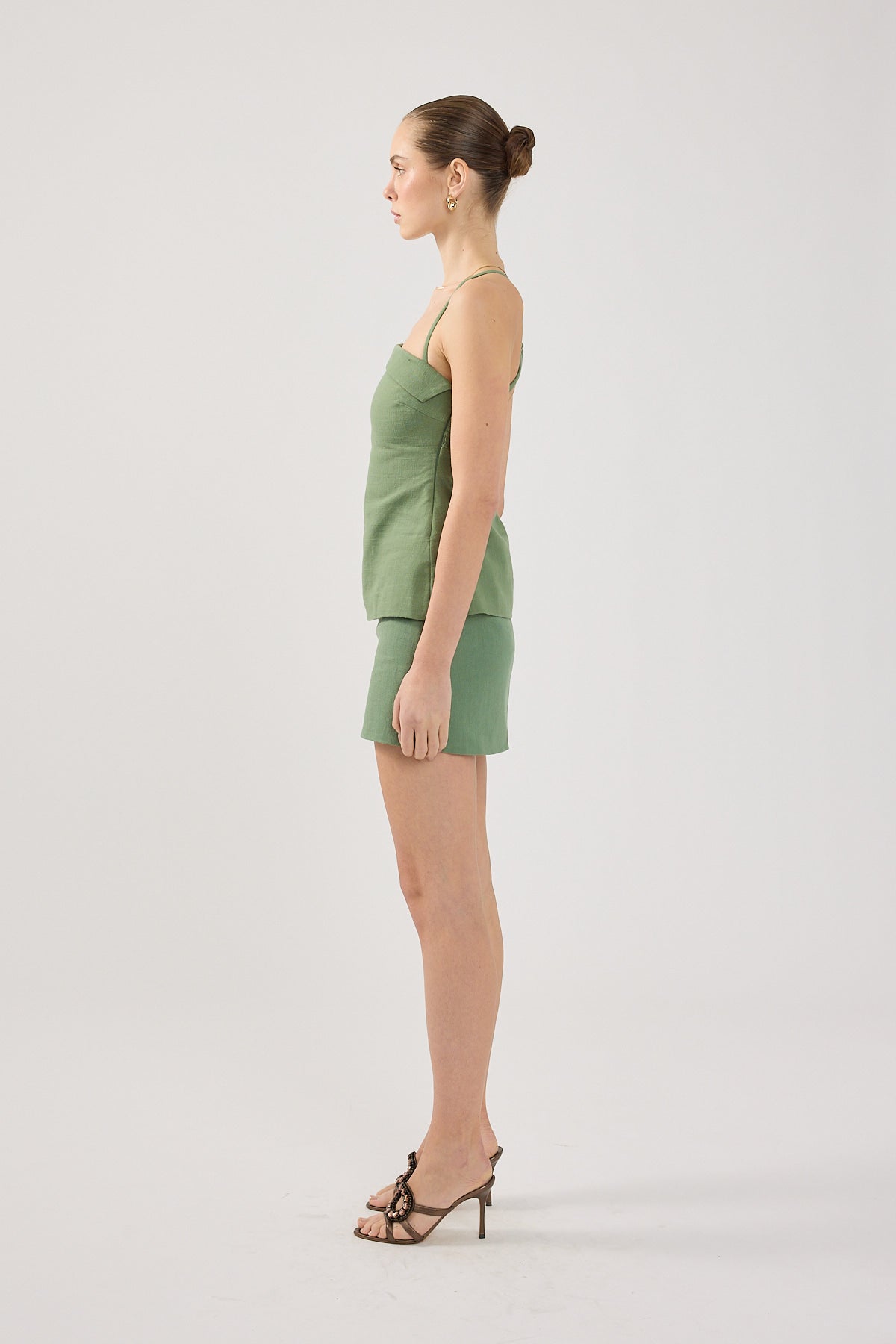 Perfect Stranger Ginny Fold Down Top Green