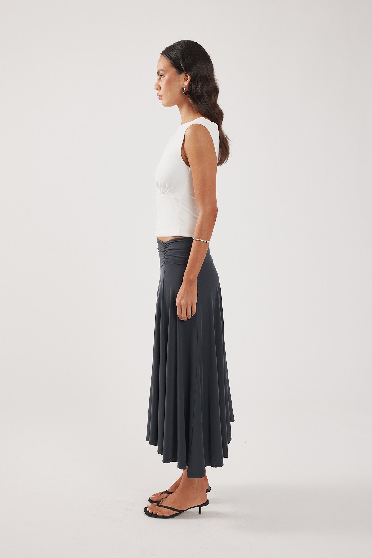 Perfect Stranger Zia Midi Skirt Charcoal