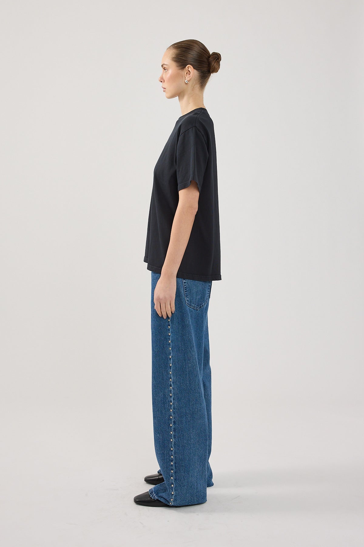 Perfect Stranger Monogram Oversized Tee Washed Black