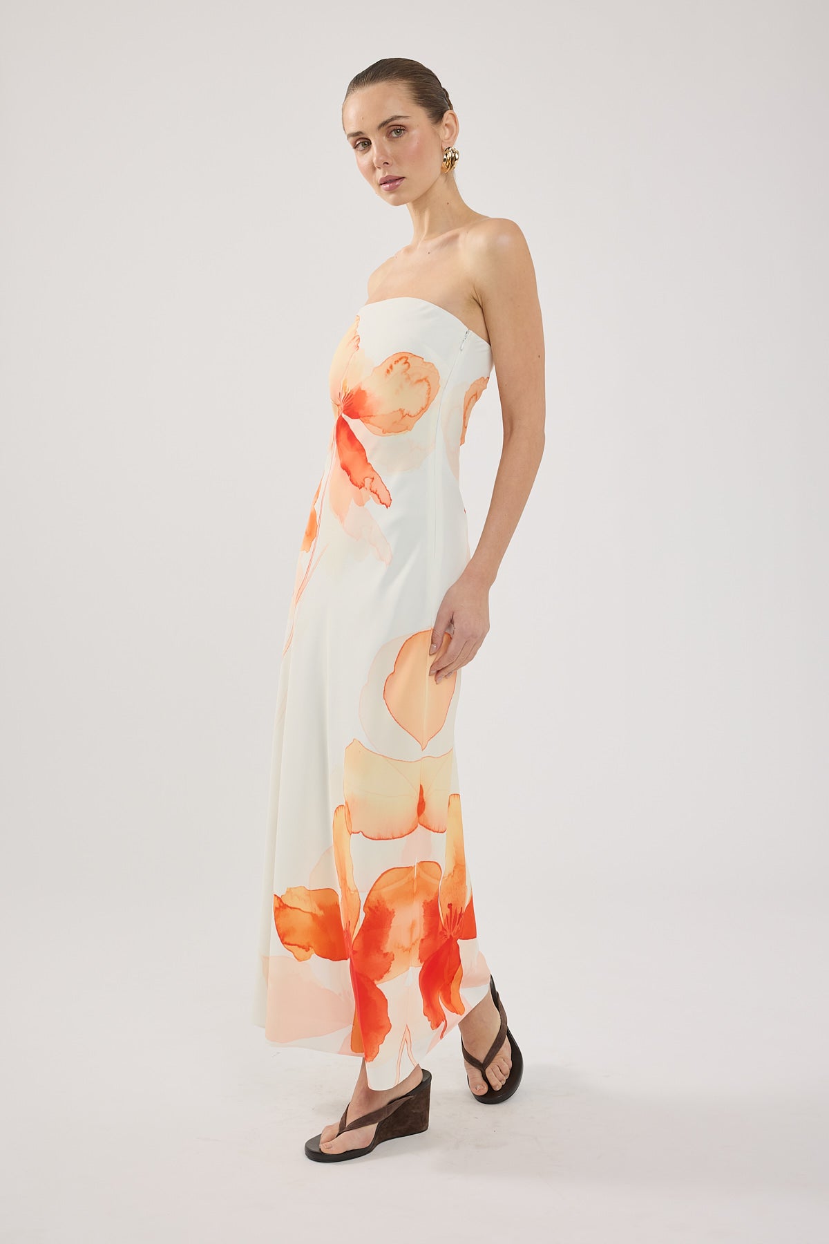 Perfect Stranger Enara Bloom Maxi Dress Orange Print