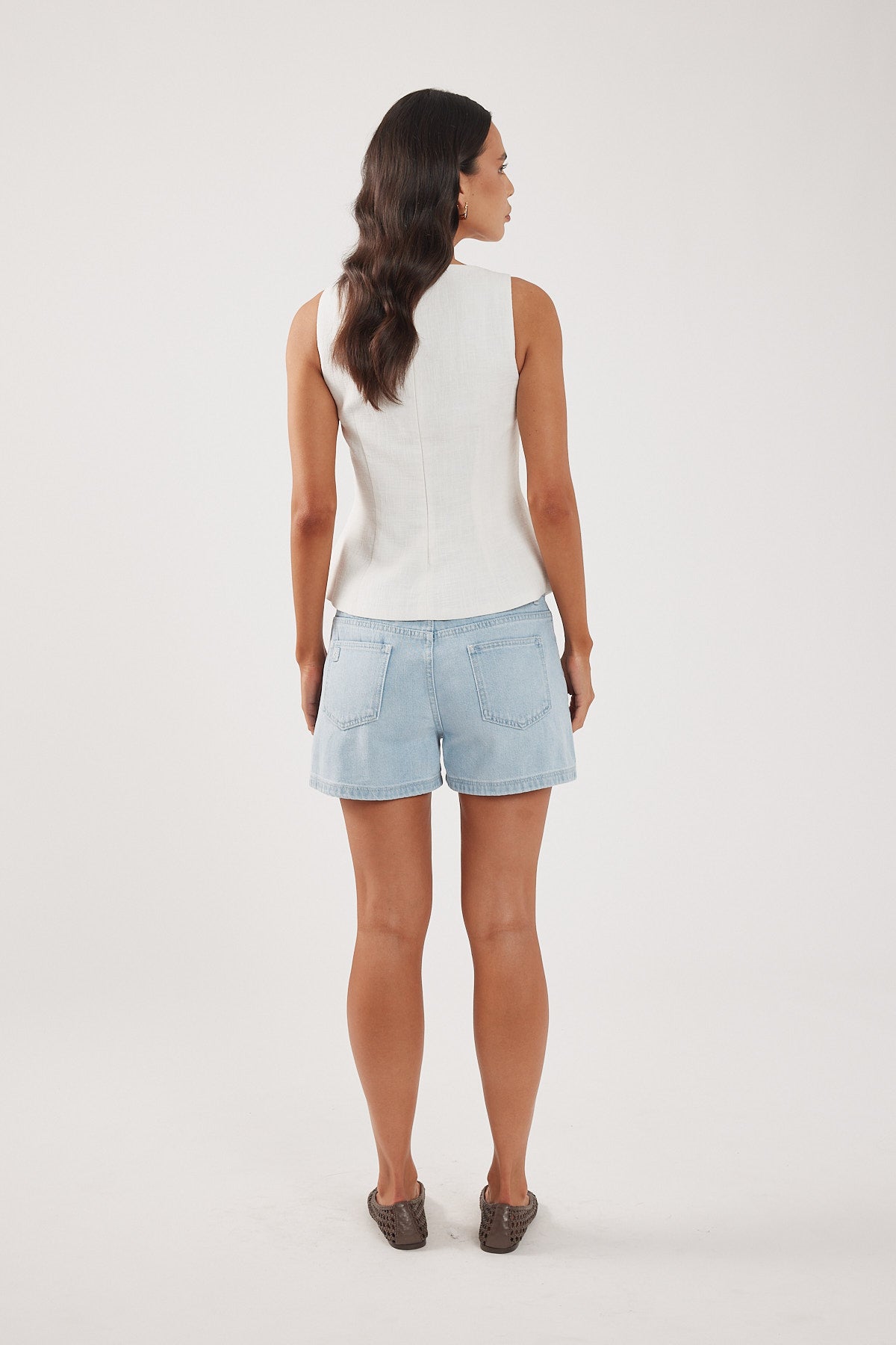 Perfect Stranger Low Rise relaxed Denim Short Light Blue