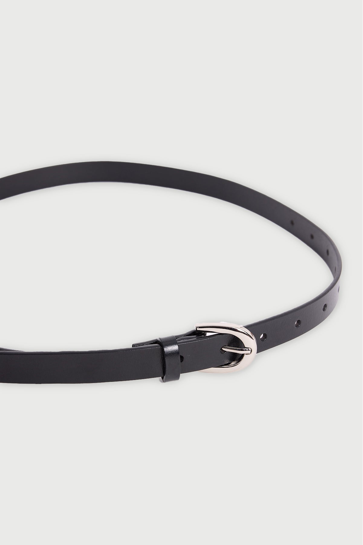 Perfect Stranger Ryder Leather Skinny Belt Black