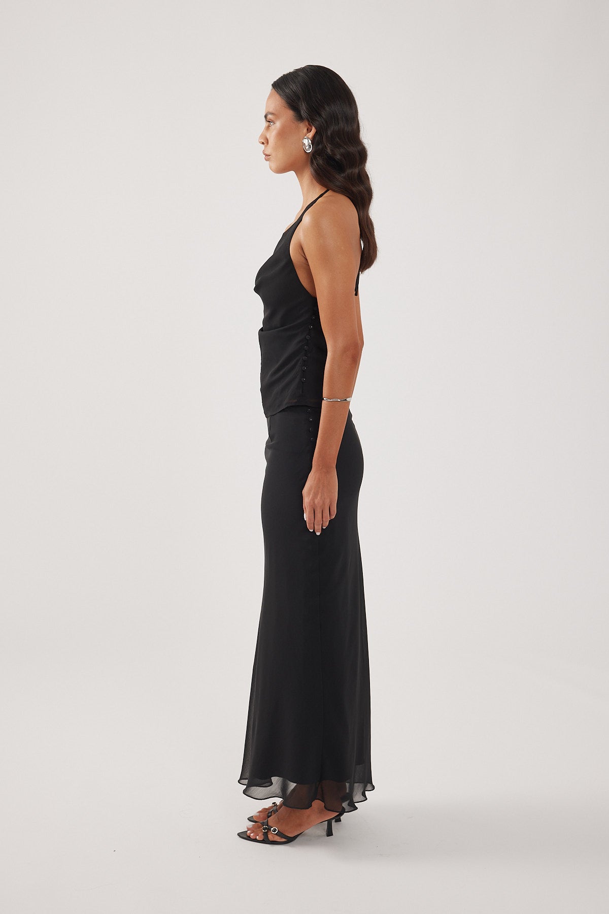 Perfect Stranger Rudi Halter Cowl Top Black