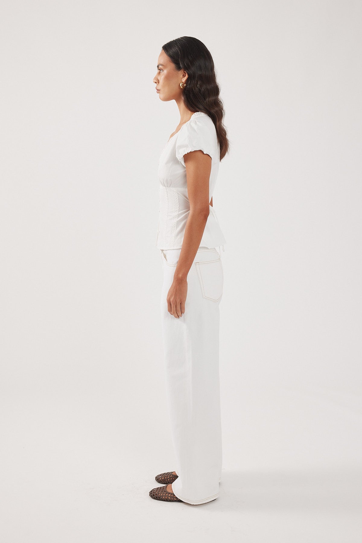 Perfect Stranger Anika Short Sleeve Blouse White