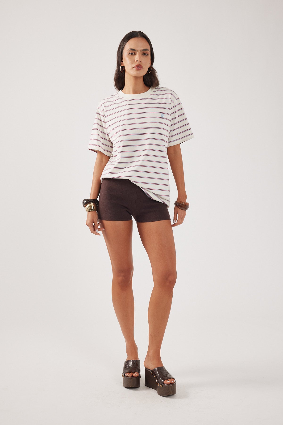 Perfect Stranger Oversized Stripe Tee Blue Stripe