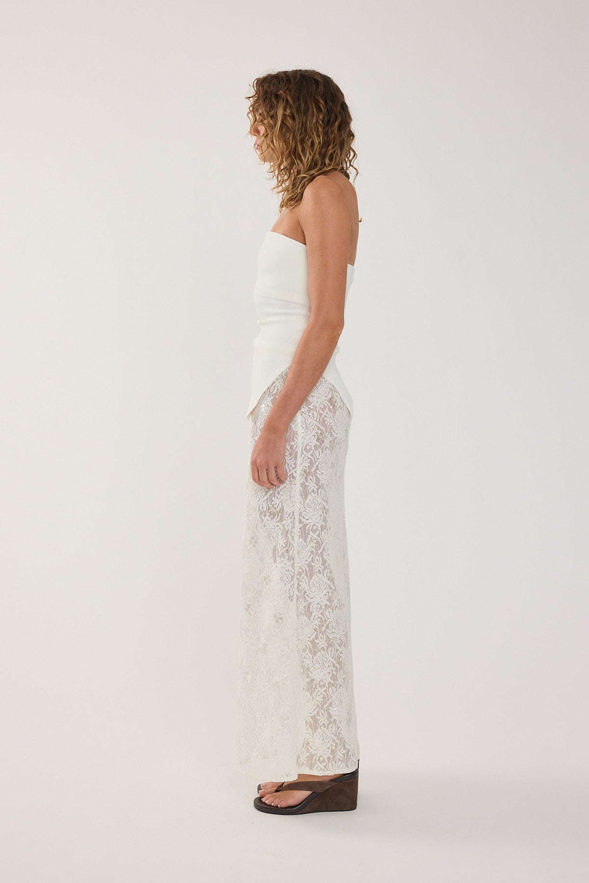 Perfect Stranger Athena Strapless Knit Top White
