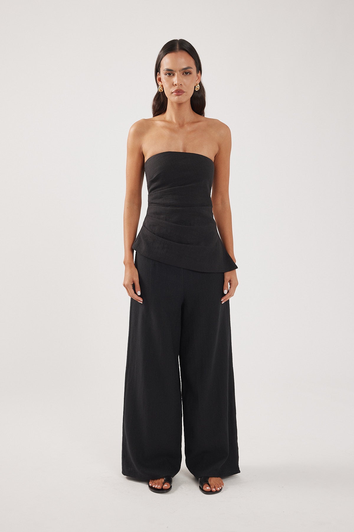 Perfect Stranger Menorca Strapless Asymmetrical Top Black