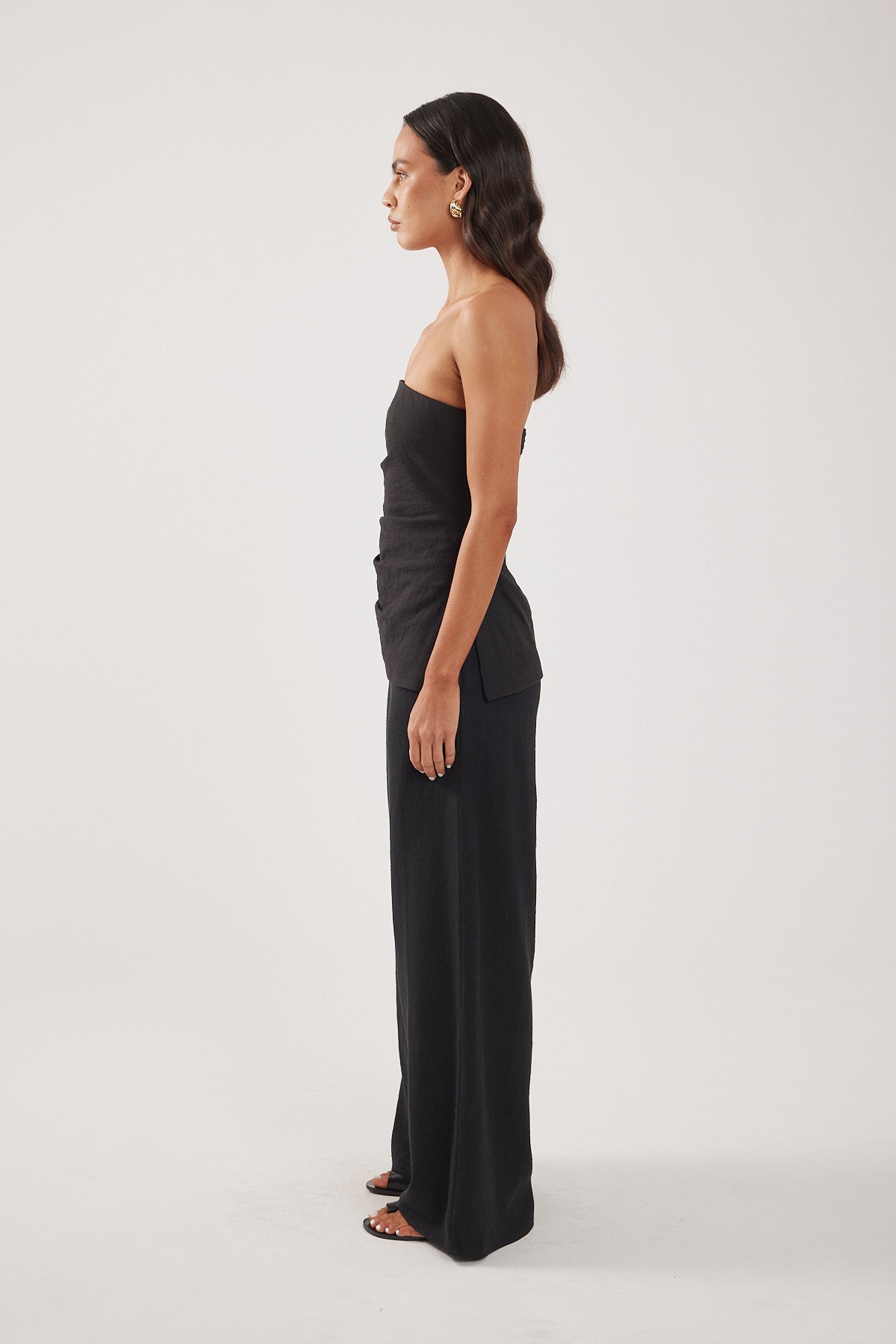 Perfect Stranger Menorca Strapless Asymmetrical Top Black