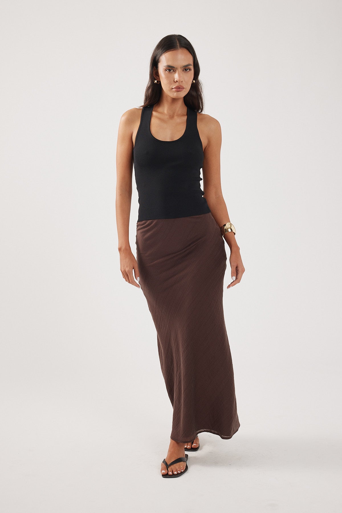 Perfect Stranger Klara Maxi Skirt Brown