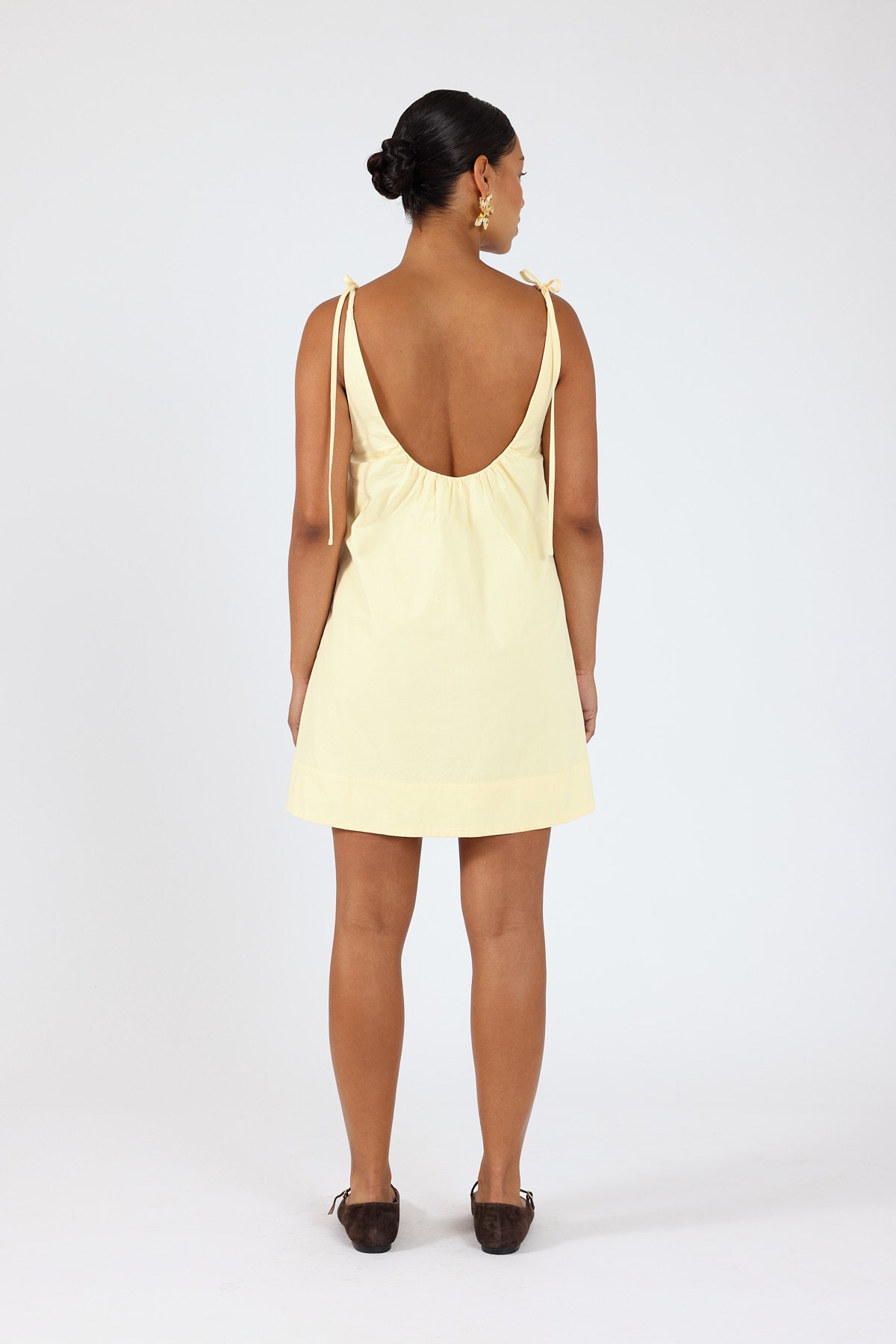 Perfect Stranger Penelope Tie Shoulder Mini Dress Butter