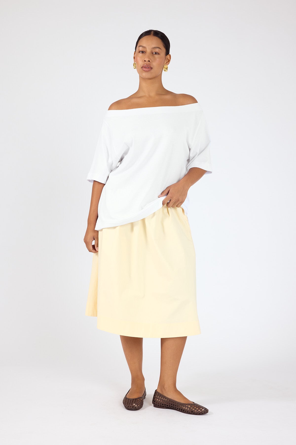 Perfect Stranger Penelope Midi Skirt Yellow