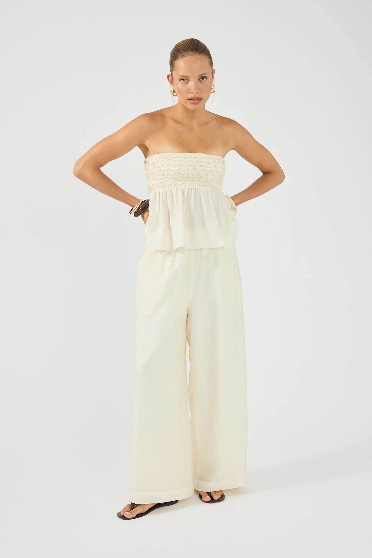 Perfect Stranger Sylvie High Rise Pants Cream