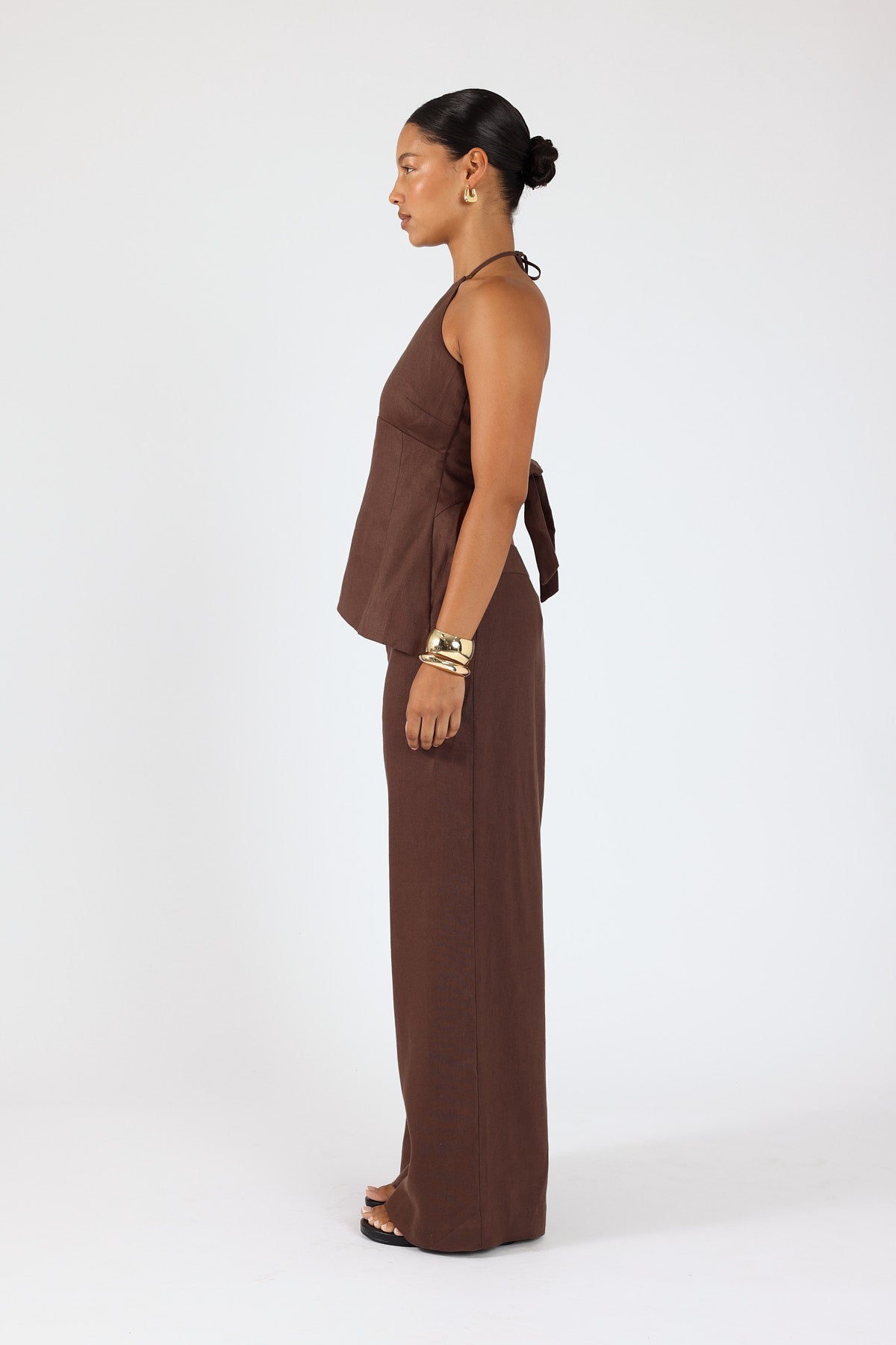 Perfect Stranger Reese Halter Top Brown