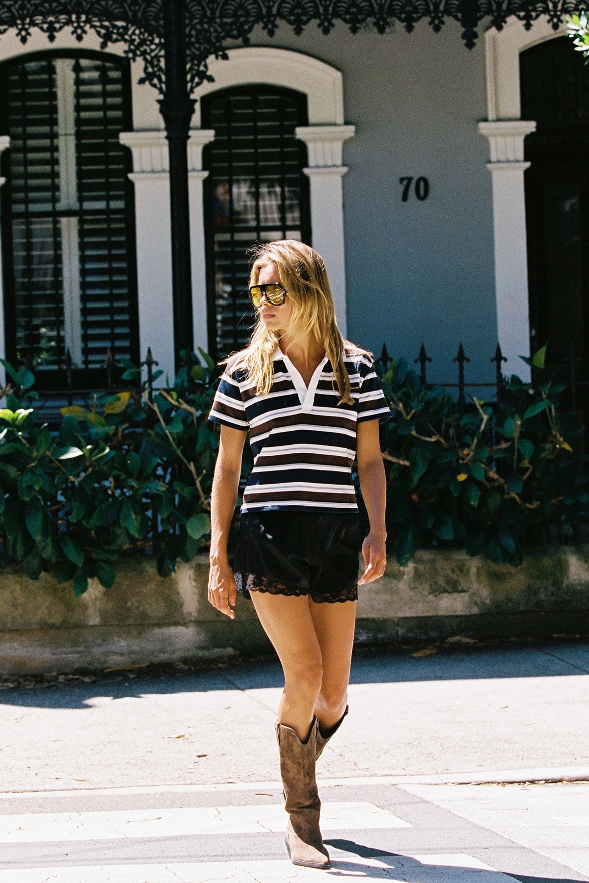 Perfect Stranger Lennon Polo T-shirt Blue Stripe