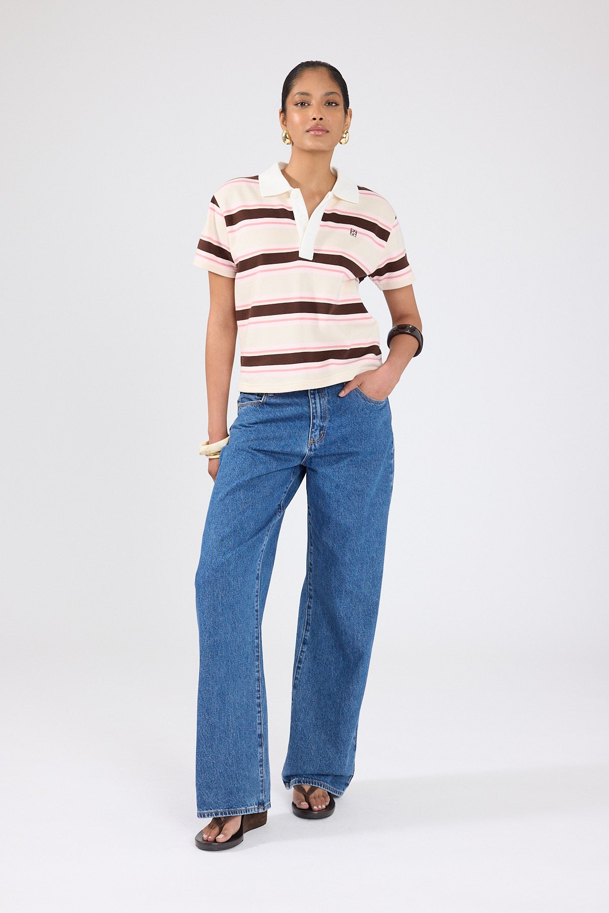 Perfect Stranger Knox Polo T-shirt Pink Stripe