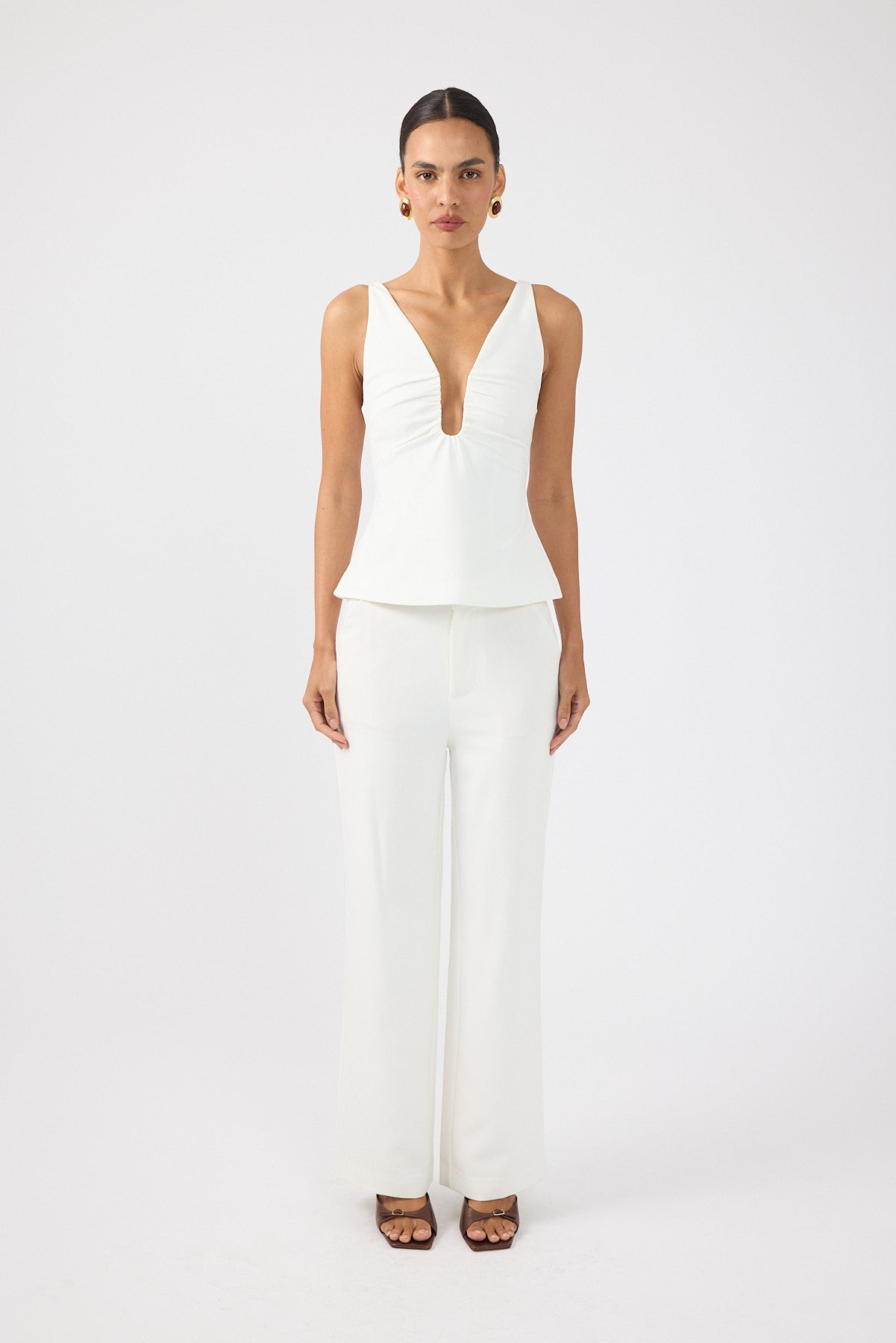 Perfect Stranger Lori Petite High Rise Pants White