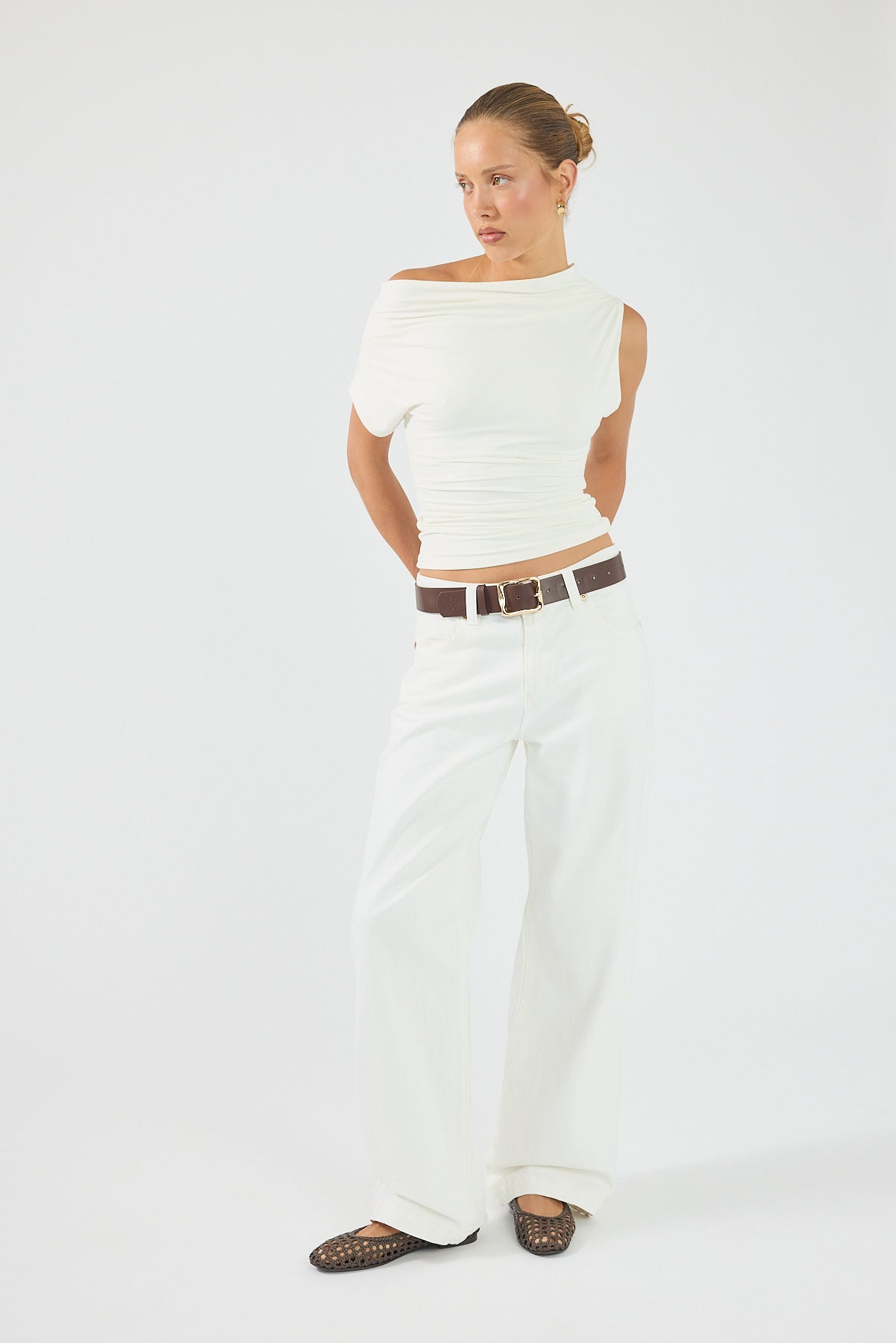Perfect Stranger Harley Off Shoulder Top White