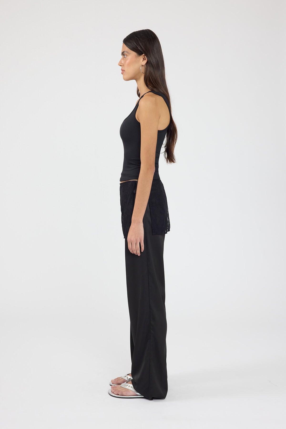 Perfect Stranger Harlow Lace Wrap Pants Black