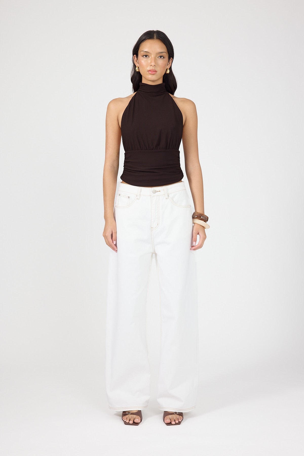 Perfect Stranger Aria Halter Top Brown